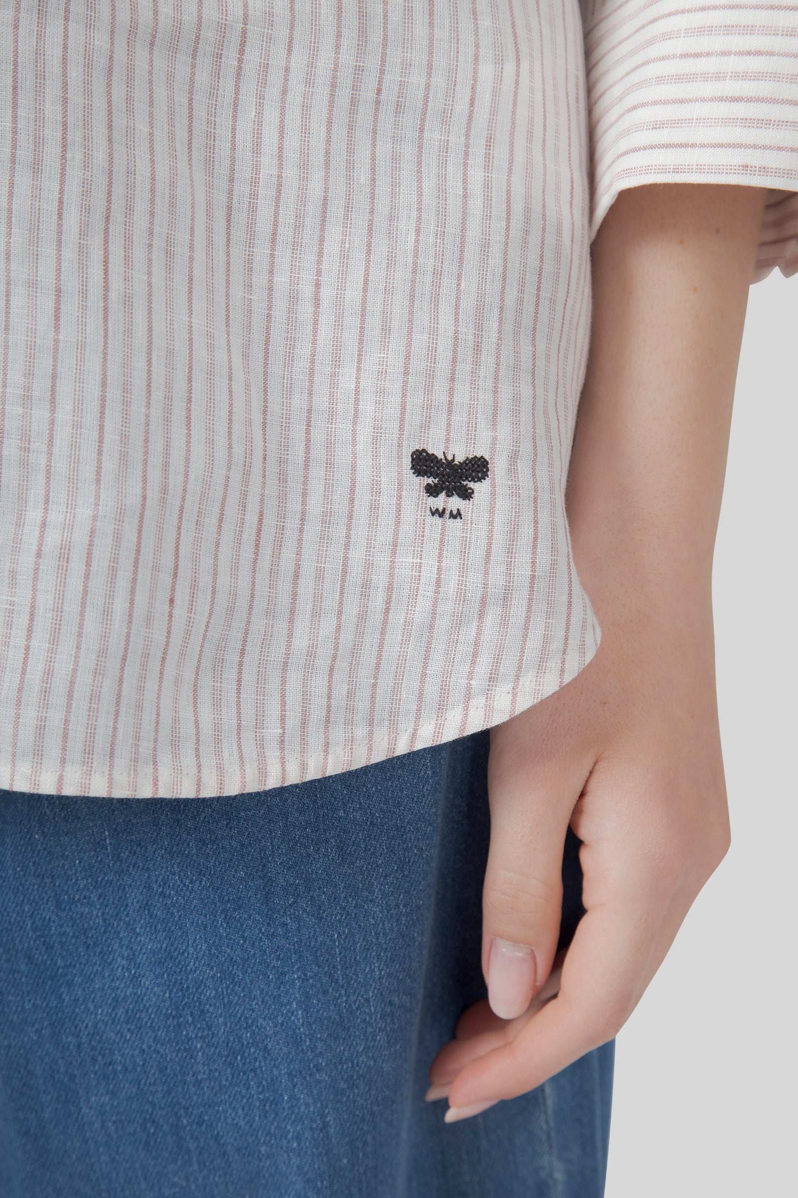 Weekend Max Mara Max Mara Weekend Camicia Panetto Riga Bianco/rosa Donna, view 2