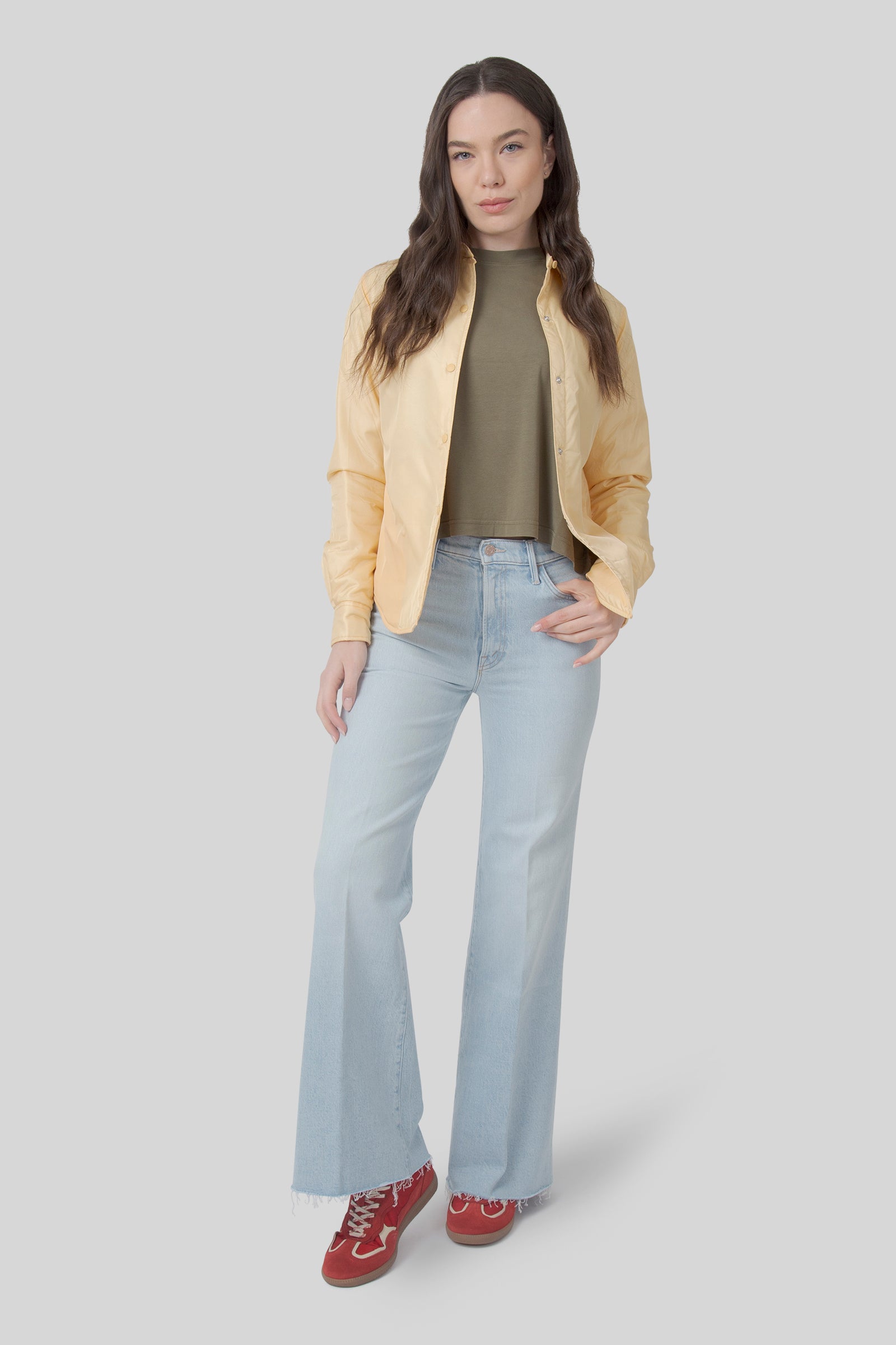 mother Mother Jeans The Hustler Roller Skimp Fray Blu Chiaro Donna, view 2