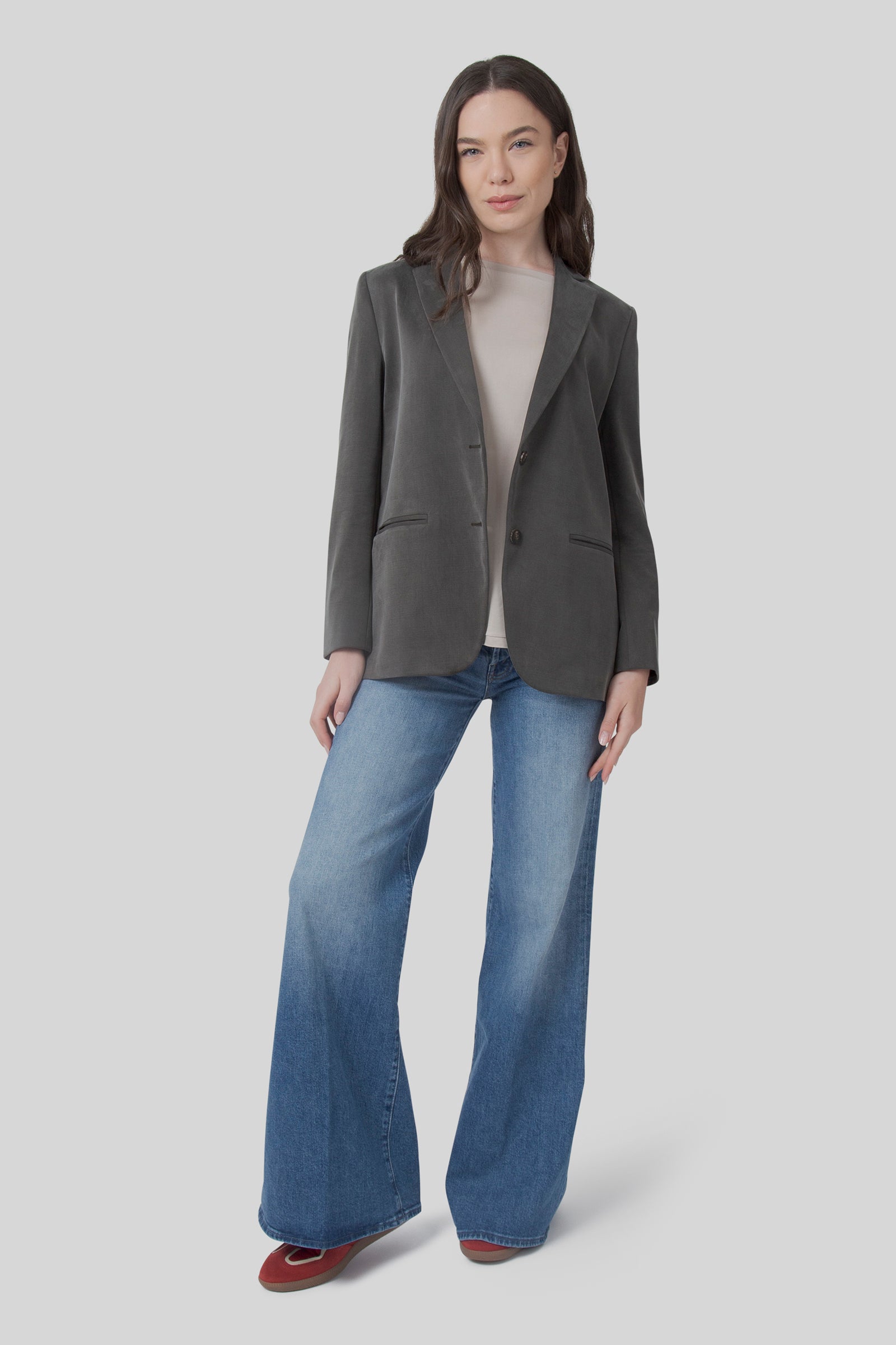 mother Mother Jeans The Tomcat Roller Sneak Blu Medio Donna, view 2