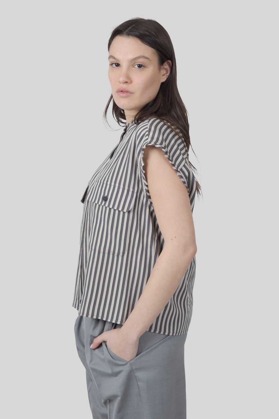 tela Tela Camicia Samba Grigio Donna, view 6