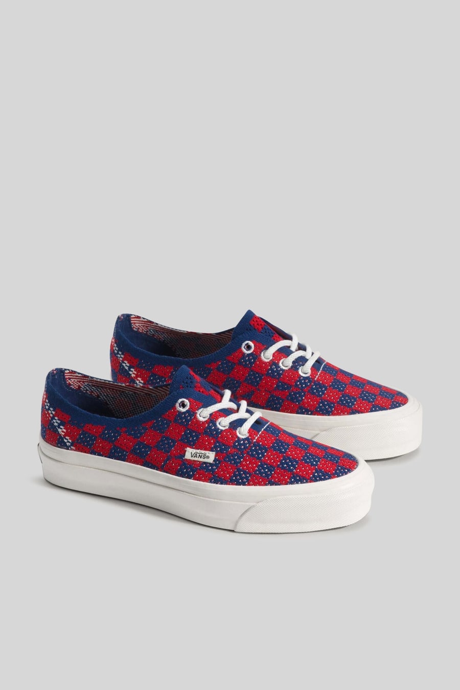 vans "off the wall" Vans "off The Wall" Sneaker Premium Authentic Checkerboard Rosso/blu Donna, view 3