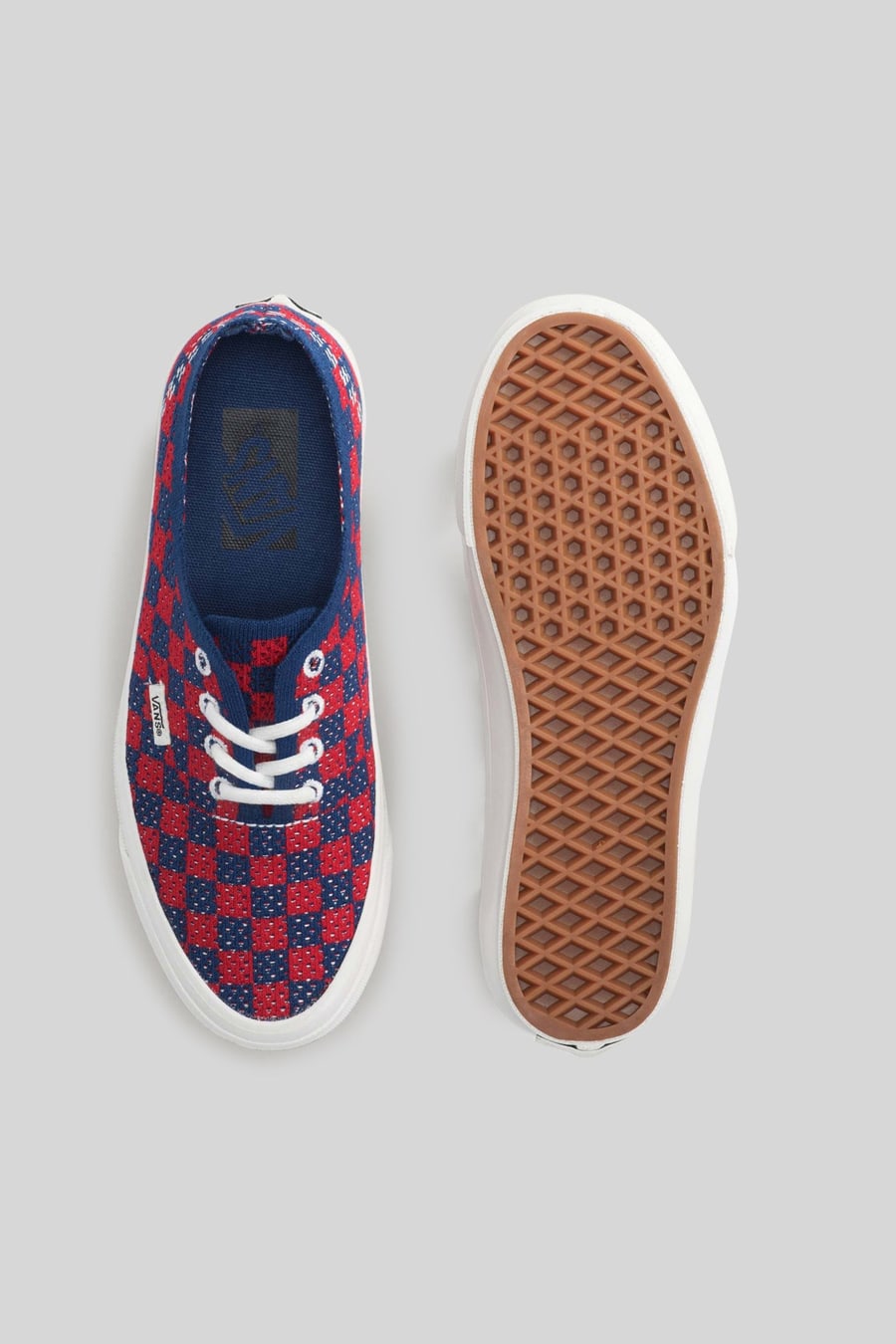 vans "off the wall" Vans "off The Wall" Sneaker Premium Authentic Checkerboard Rosso/blu Donna, view 5