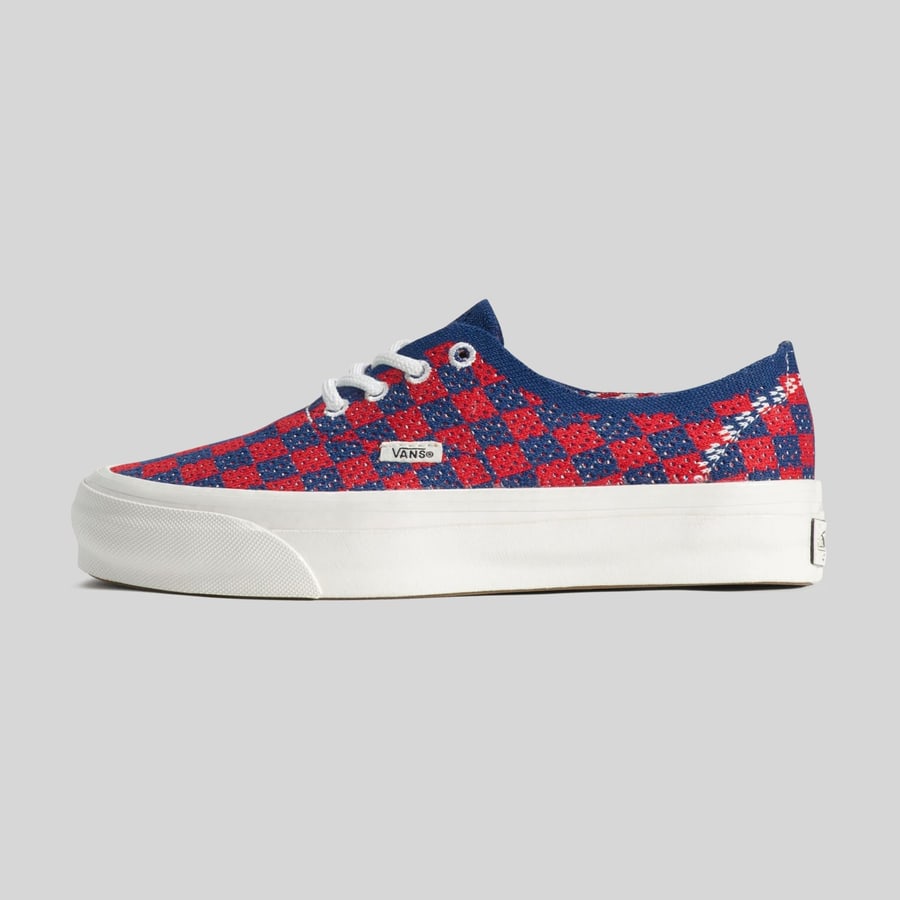 vans "off the wall" Vans "off The Wall" Sneaker Premium Authentic Checkerboard Rosso/blu Donna, view 6