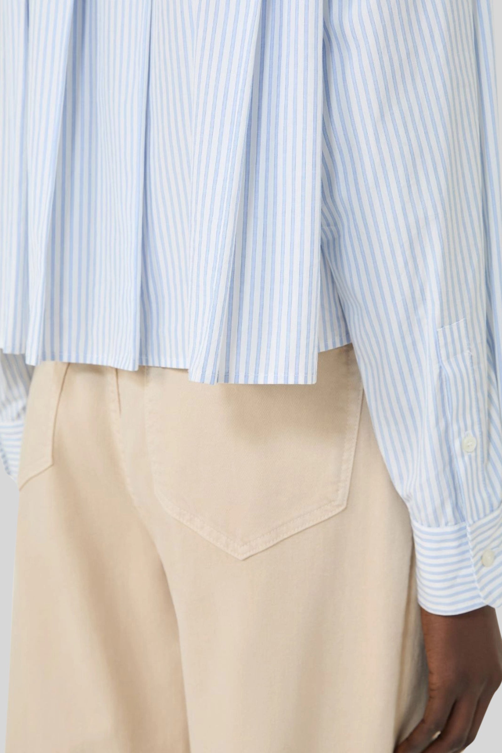 Weekend Max Mara Max Mara Weekend Camicia Eden In Popeline Bianco/azzurro Donna, view 2
