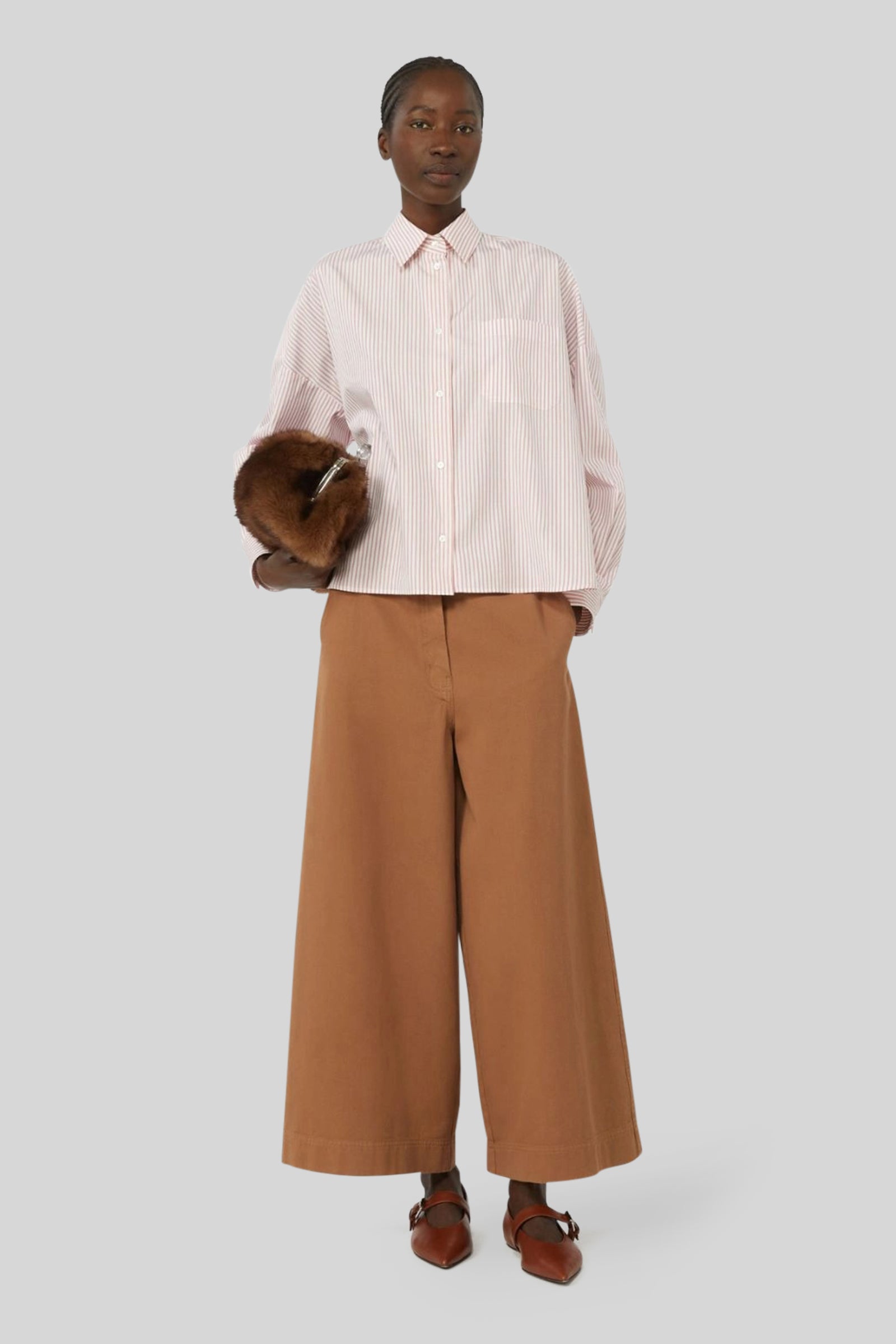 Weekend Max Mara Max Mara Weekend Pantalone Ariete In Drill Di Cotone Cuoio Donna, view 2
