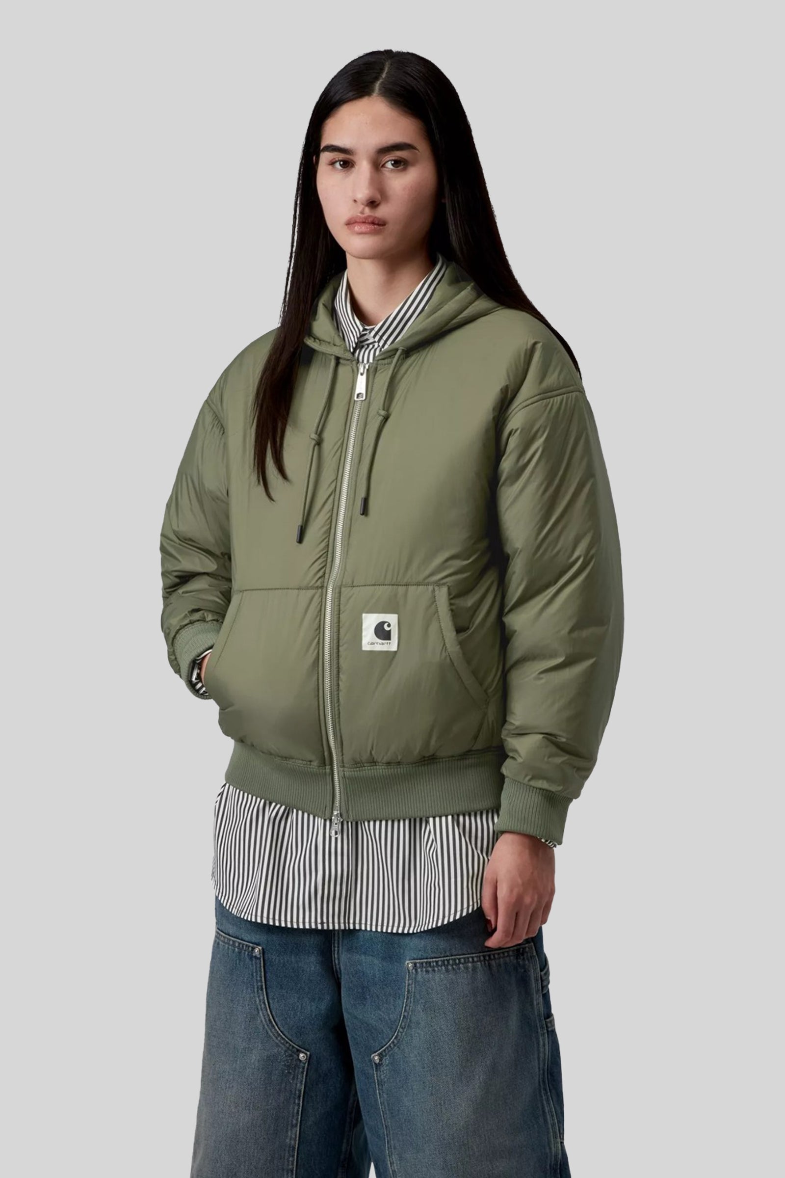 Carhartt WIP Carhartt Wip W' Hooded Gadd Jacket Verde Donna