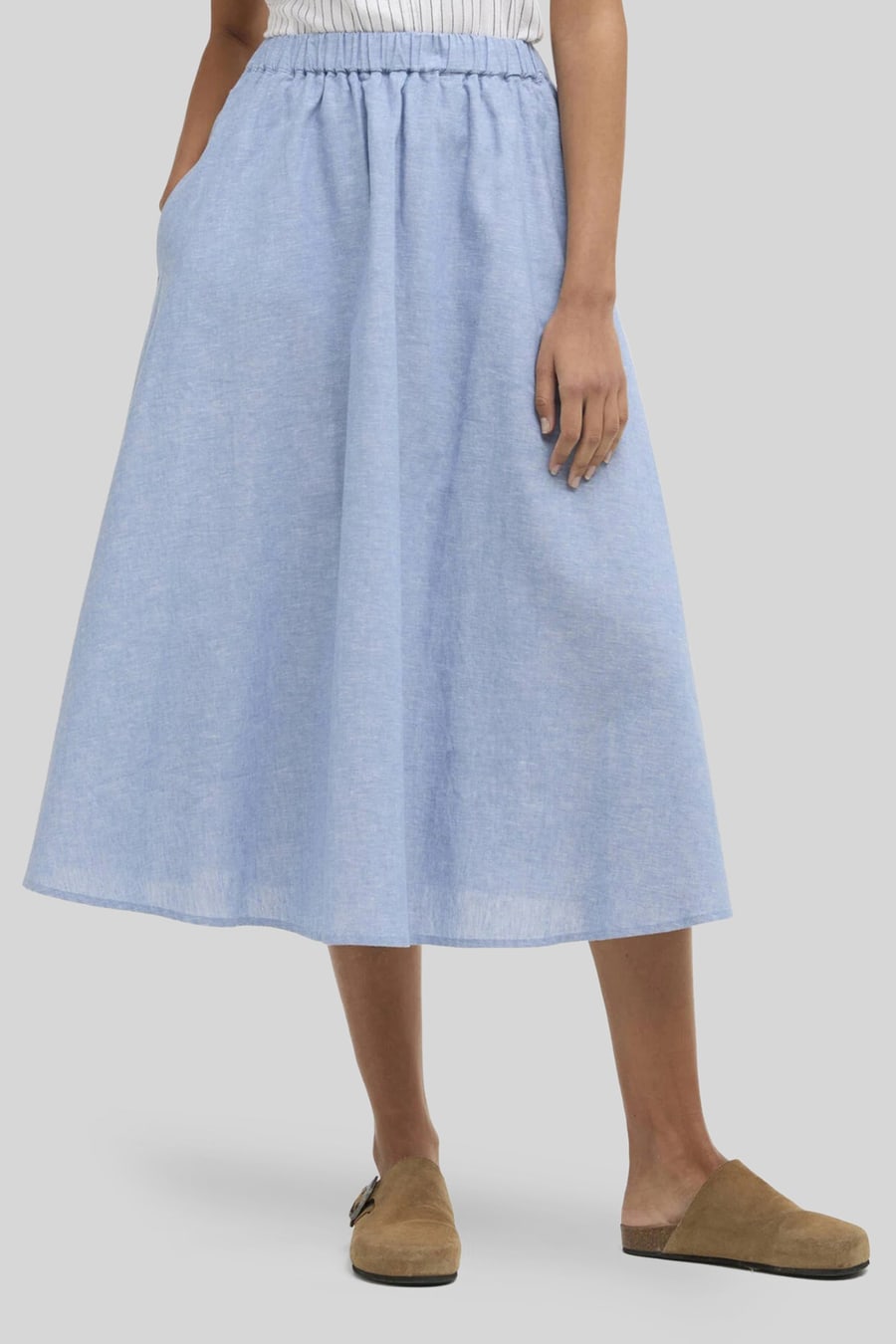barbour Barbour Gonna Midi Sutton Chambray Donna