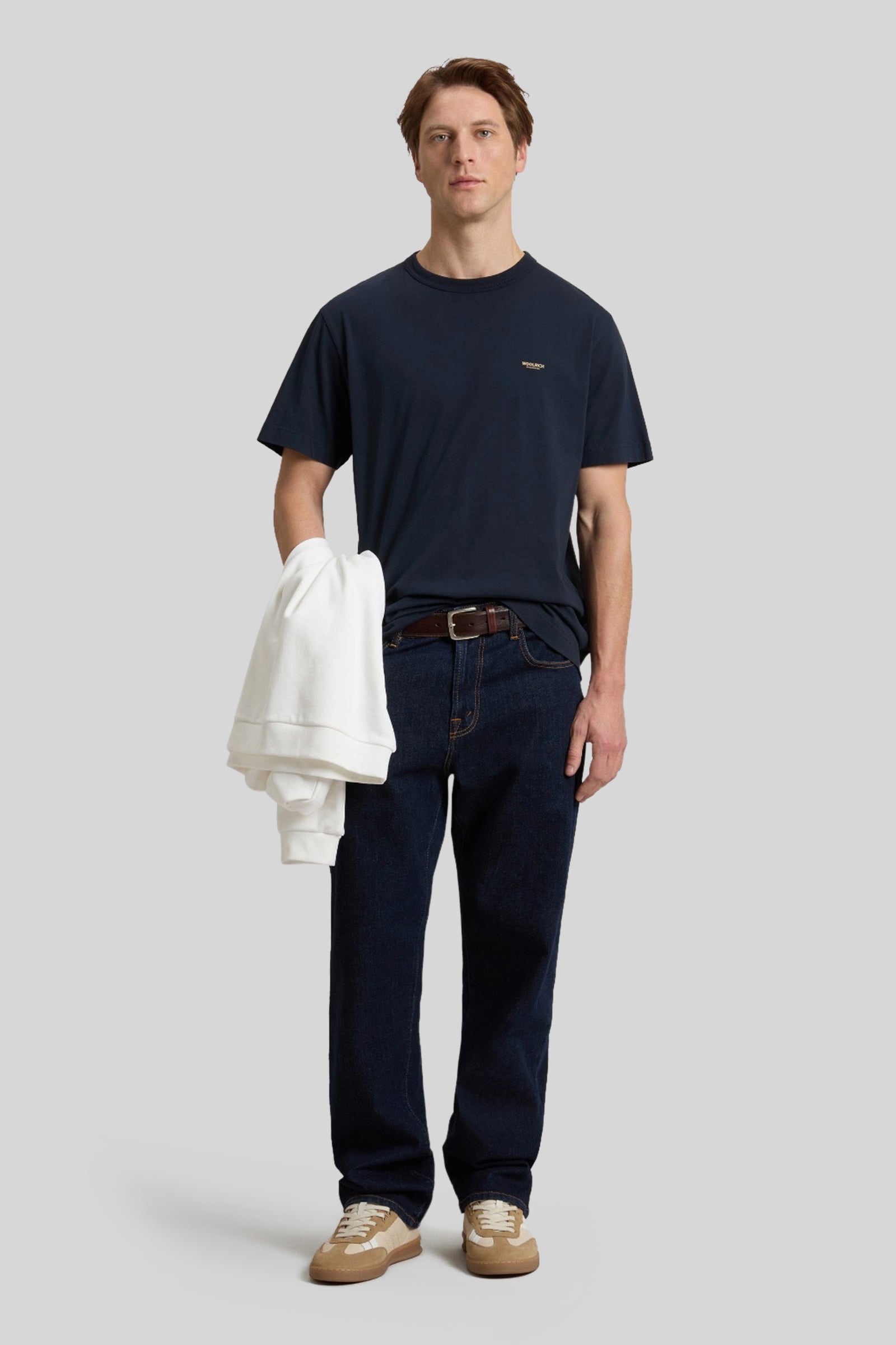 Woolrich Woolrich T-shirt Logo Blu Uomo, view 2