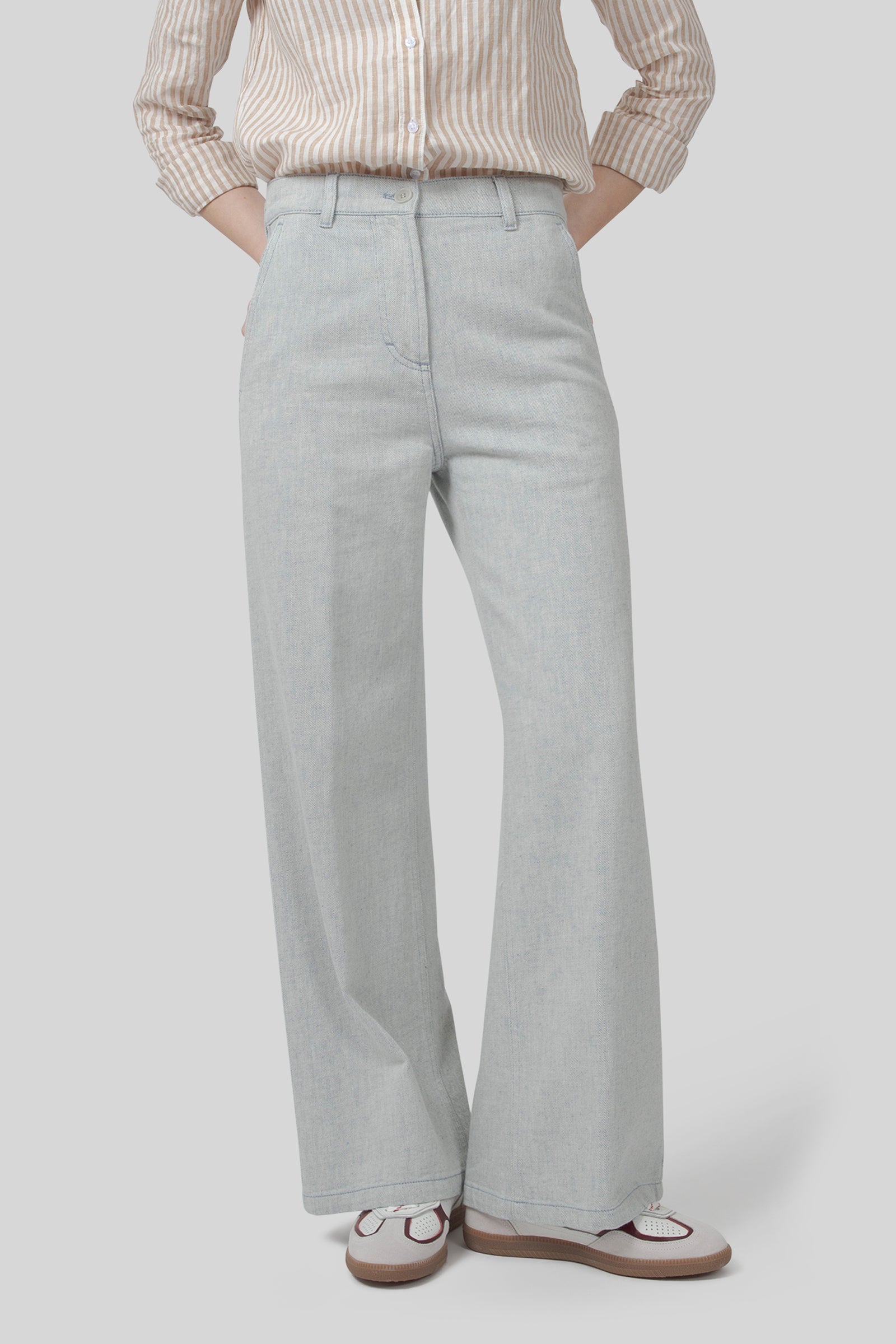 aspesi Aspesi Jeans Palazzo Grigio Chiaro Donna