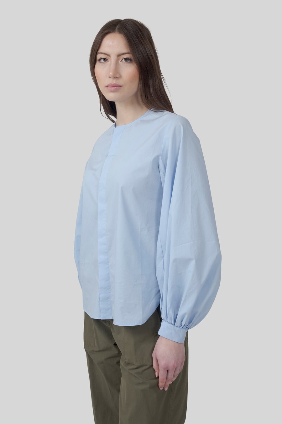 roberto collina Roberto Collina Camicia Coreana Azzurro Donna, view 3