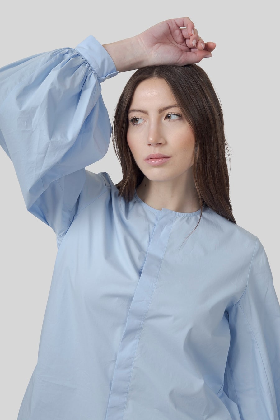 roberto collina Roberto Collina Camicia Coreana Azzurro Donna, view 4