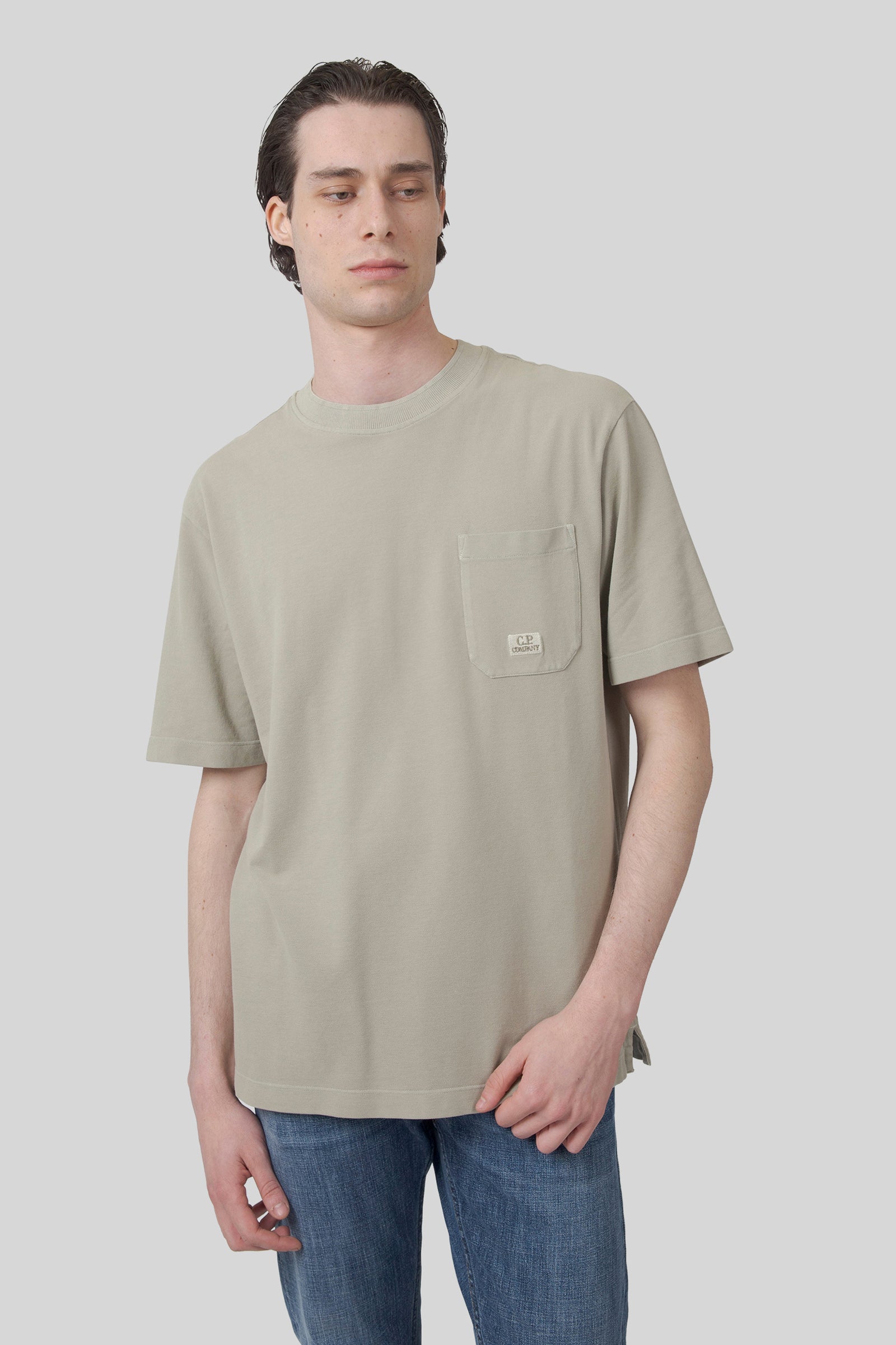 C.P. Company C.p. Company T-shirt 24/1 Piquet Pigment Dyed Tortora Uomo