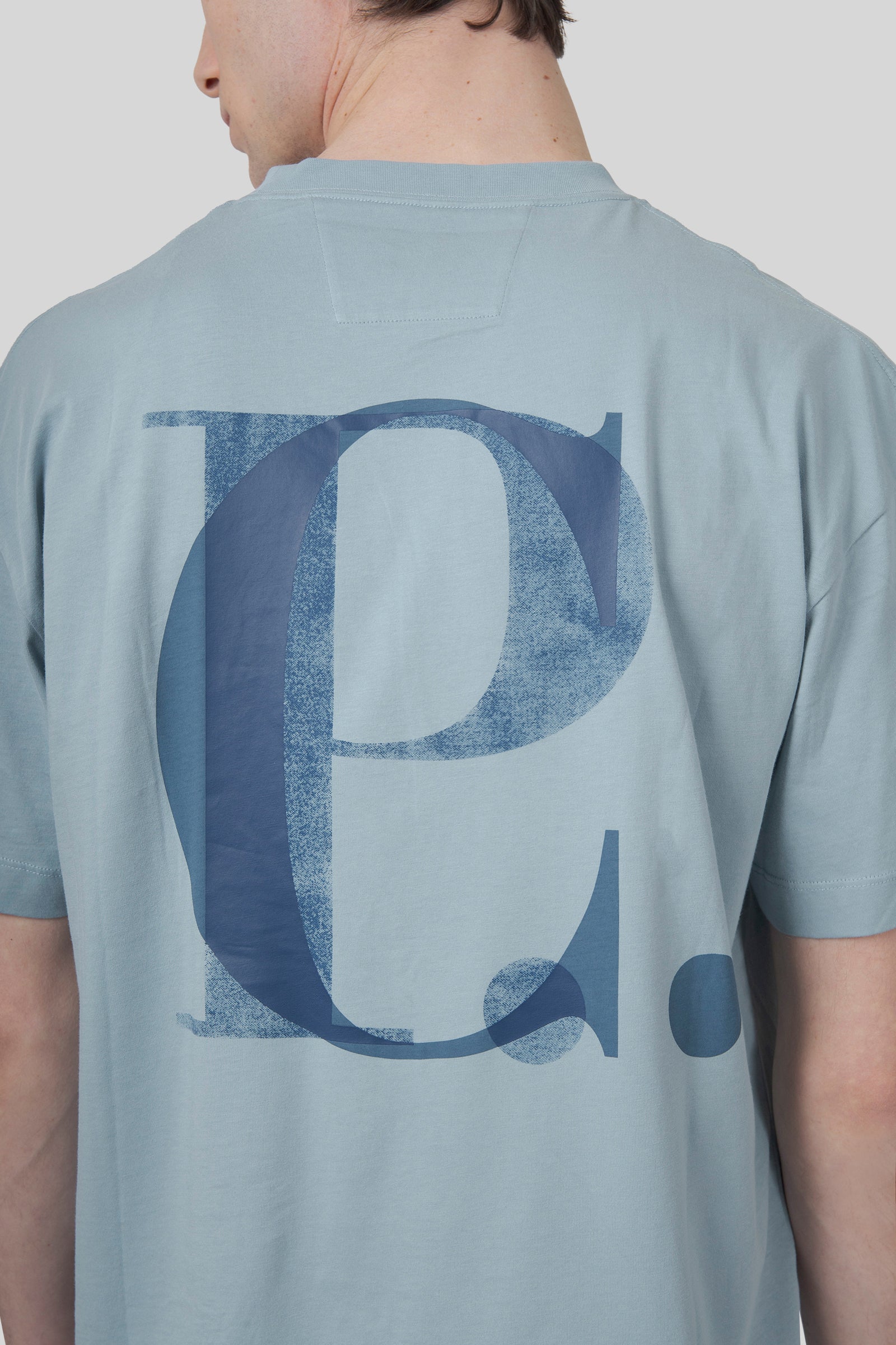 C.P. Company C.p. Company T-shirt 30/1 Jersey Logo Celeste Uomo, view 2