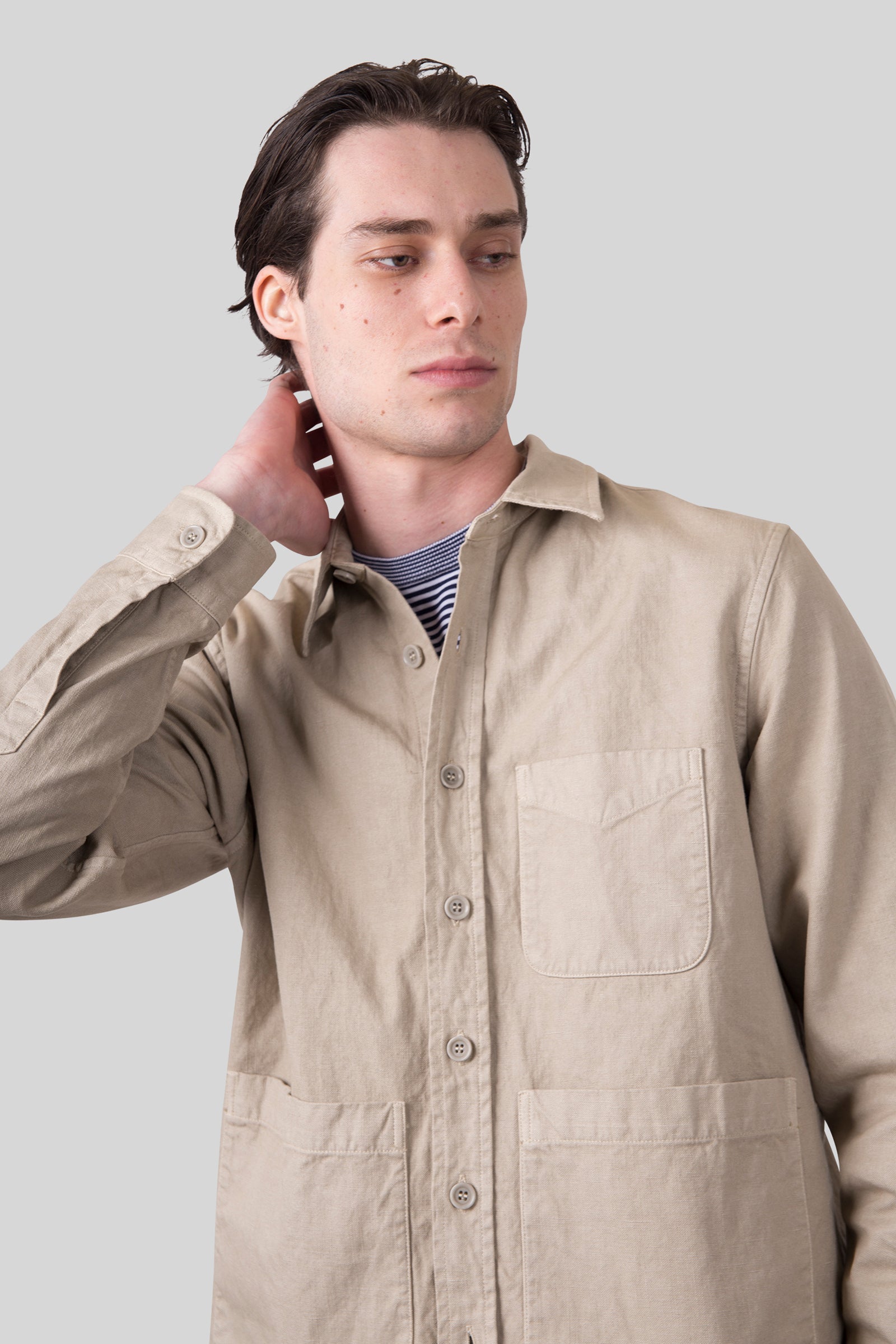 aspesi Aspesi Overshirt Utility Beige Uomo