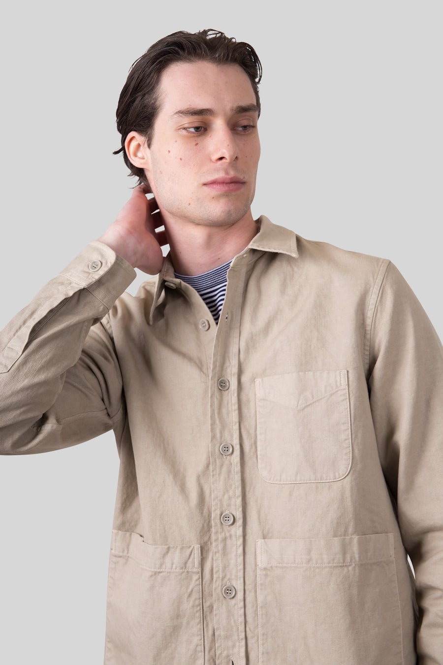 aspesi Aspesi Overshirt Utility Beige Uomo