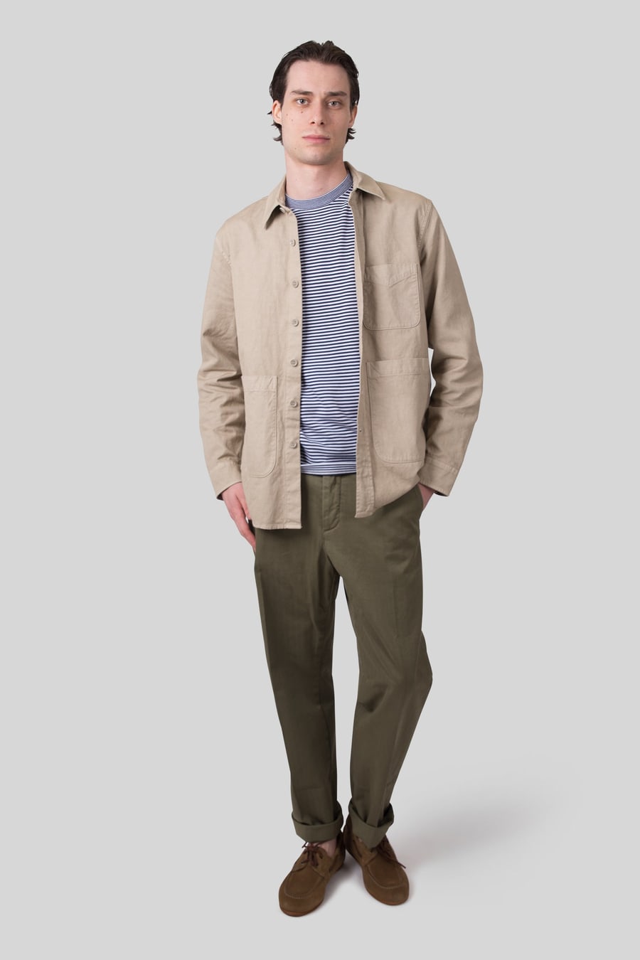 aspesi Aspesi Overshirt Utility Beige Uomo, view 2