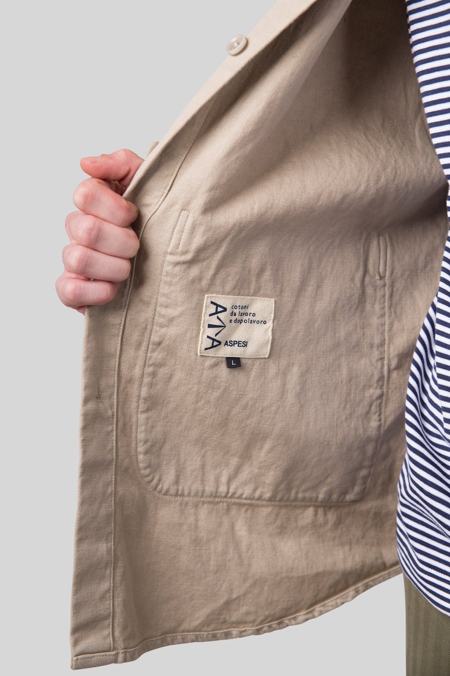 aspesi Aspesi Overshirt Utility Beige Uomo, view 6