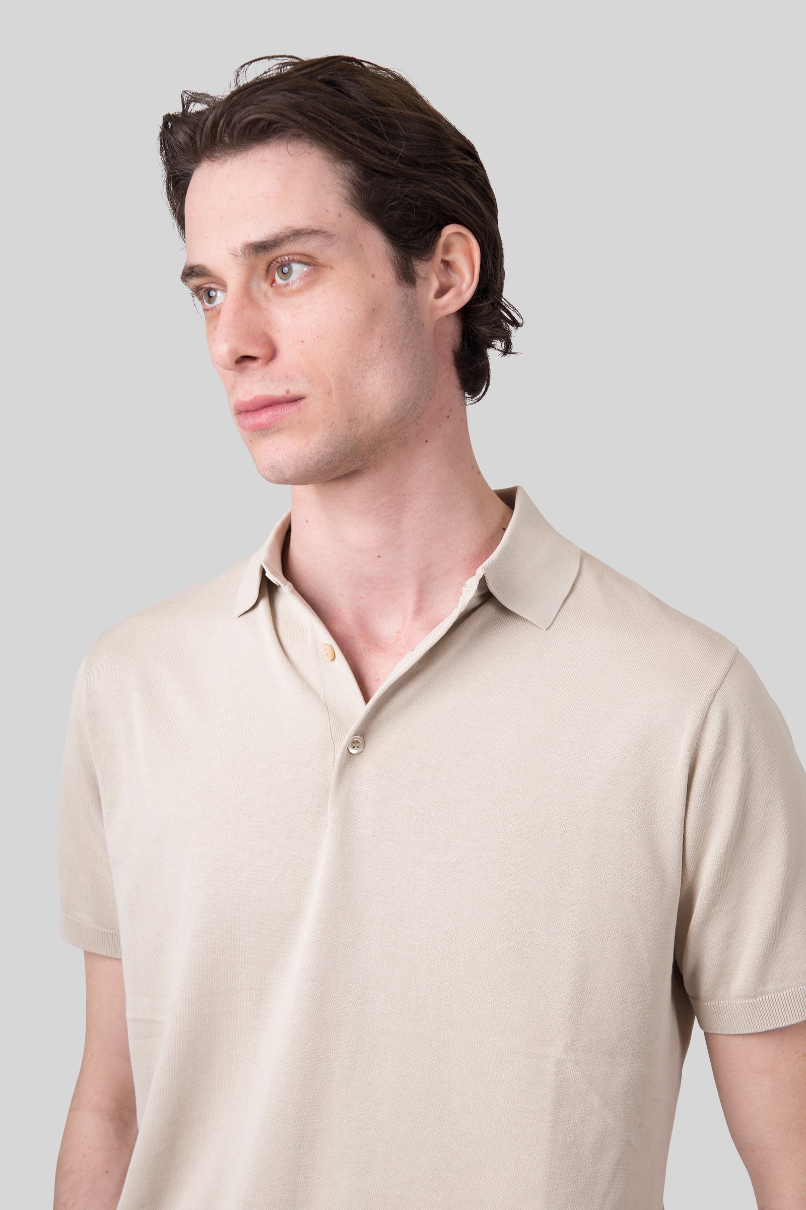 aspesi Aspesi Polo In Maglia Beige Uomo