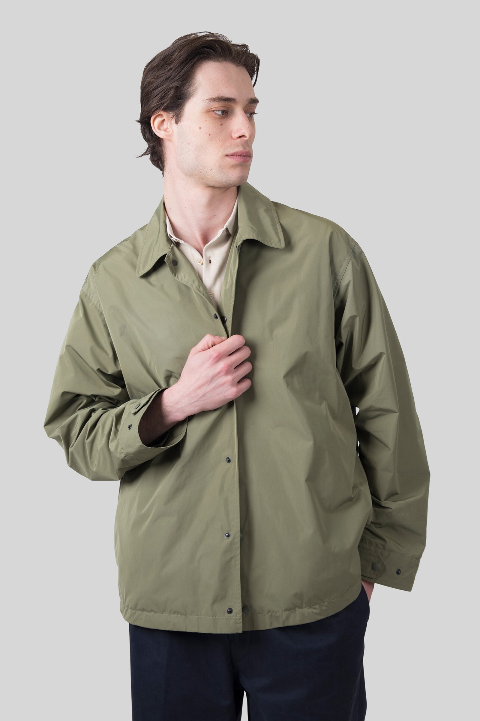 aspesi Aspesi Camicia Pollard Lite In Taffeta Verde Salvia Uomo
