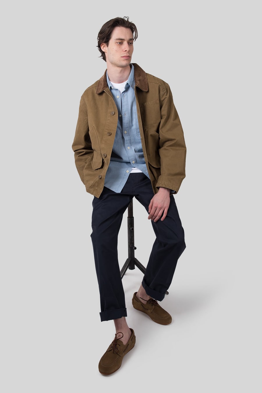 filson Filson Chambray Cpo Shirt Blu Chiaro Uomo, view 2