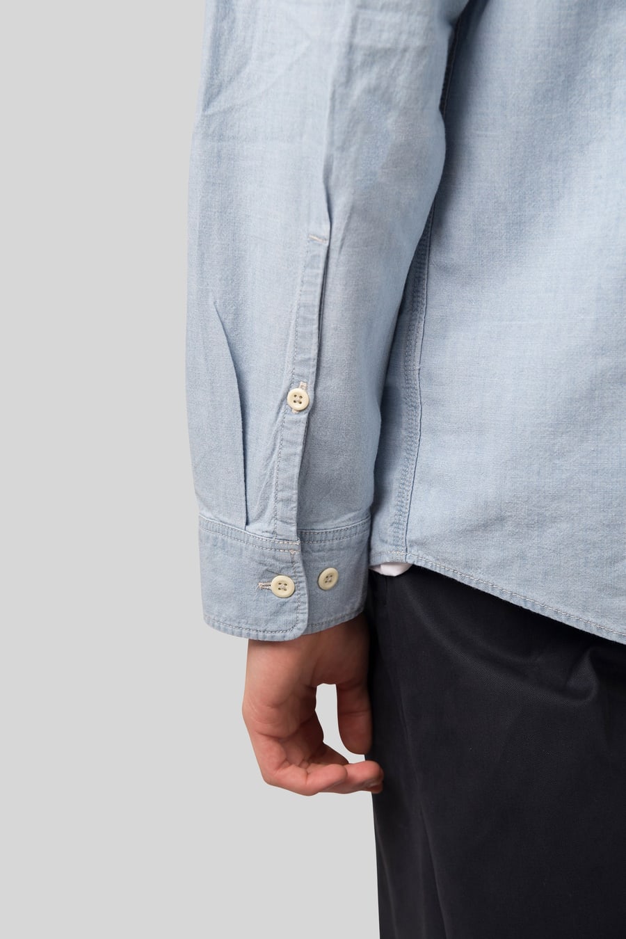 filson Filson Chambray Cpo Shirt Blu Chiaro Uomo, view 7