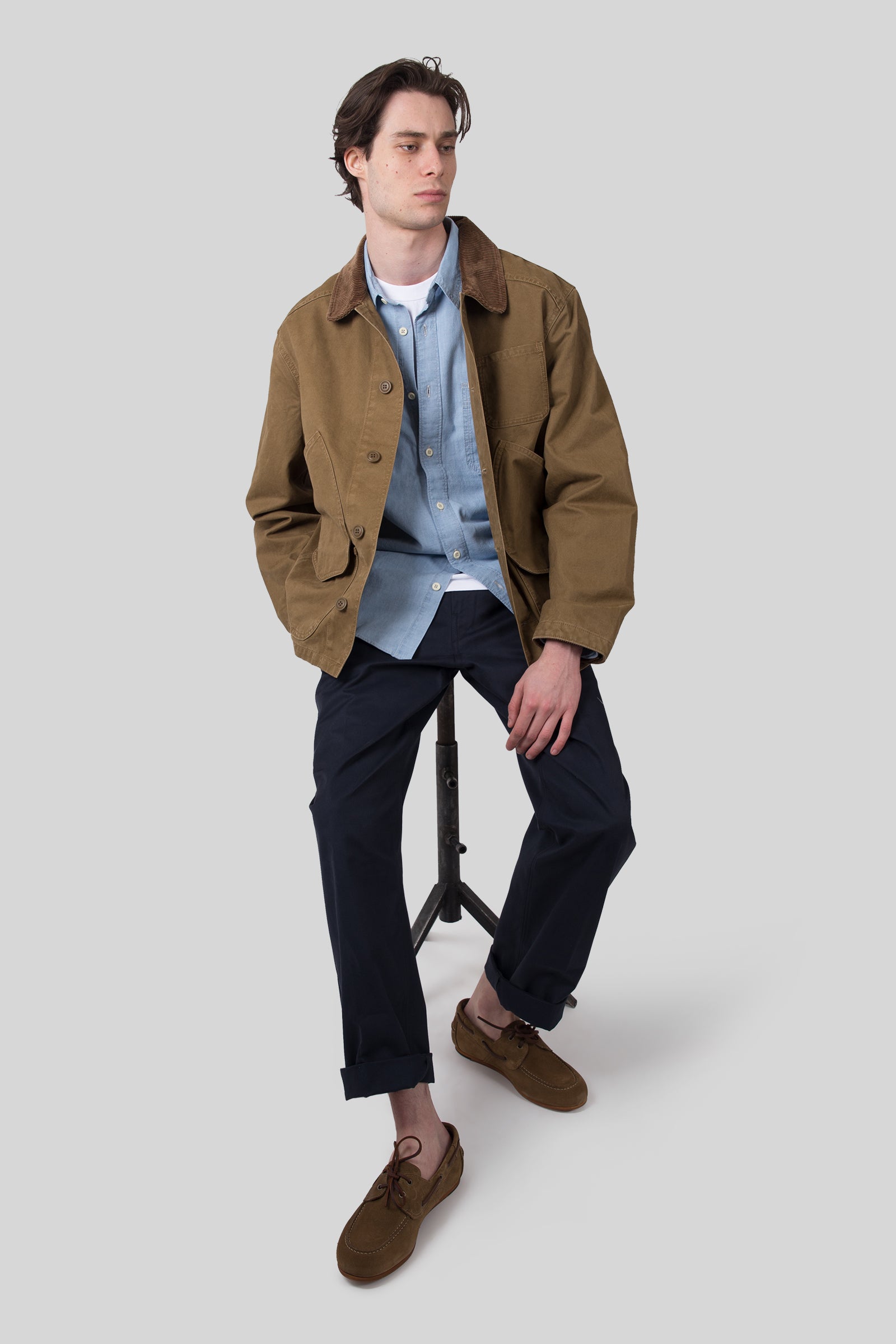 filson Filson Chambray Cpo Shirt Blu Chiaro Uomo, view 2