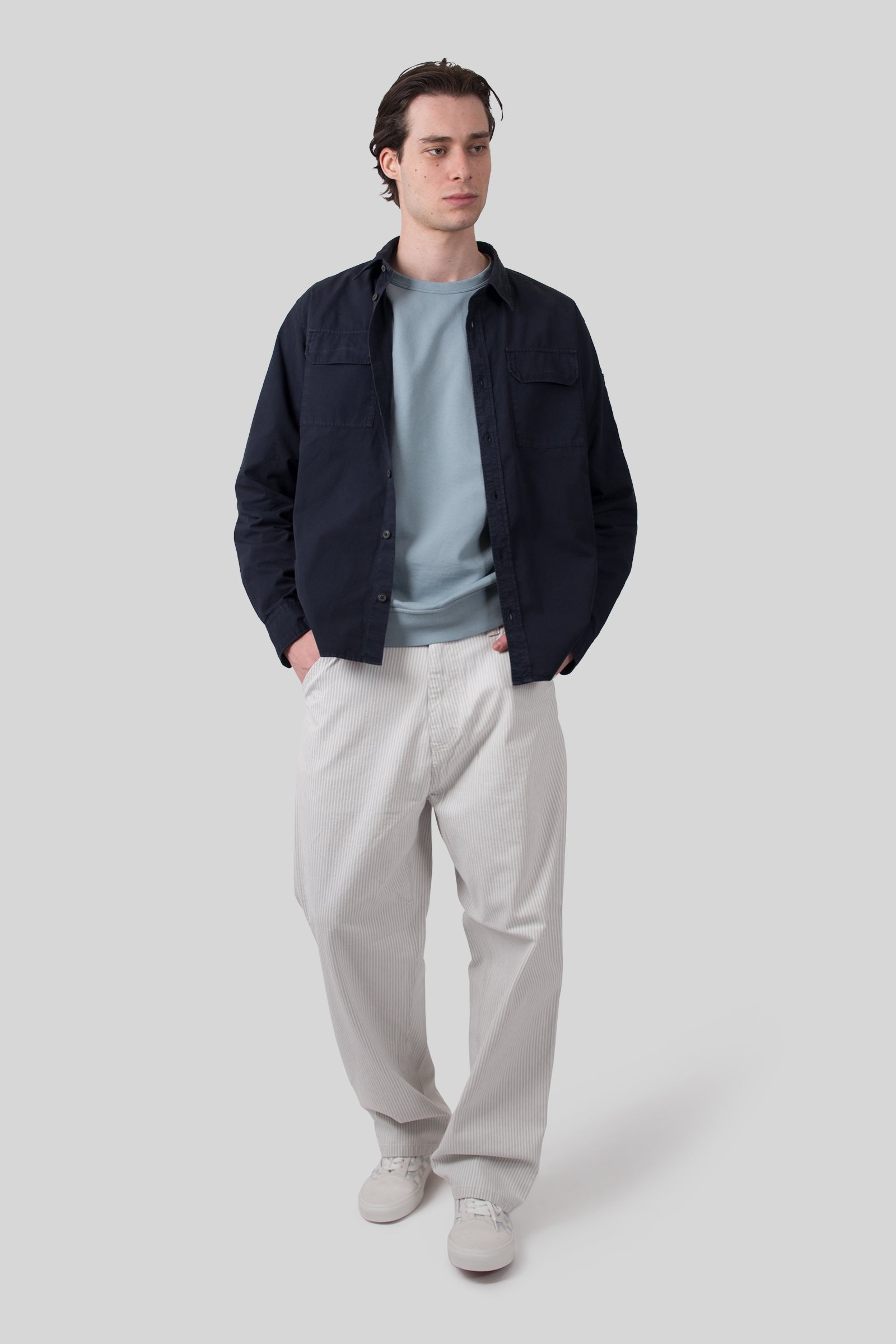 C.P. Company C.p. Company Overshirt In Gabardina Organic Blu Scuro Uomo, view 2