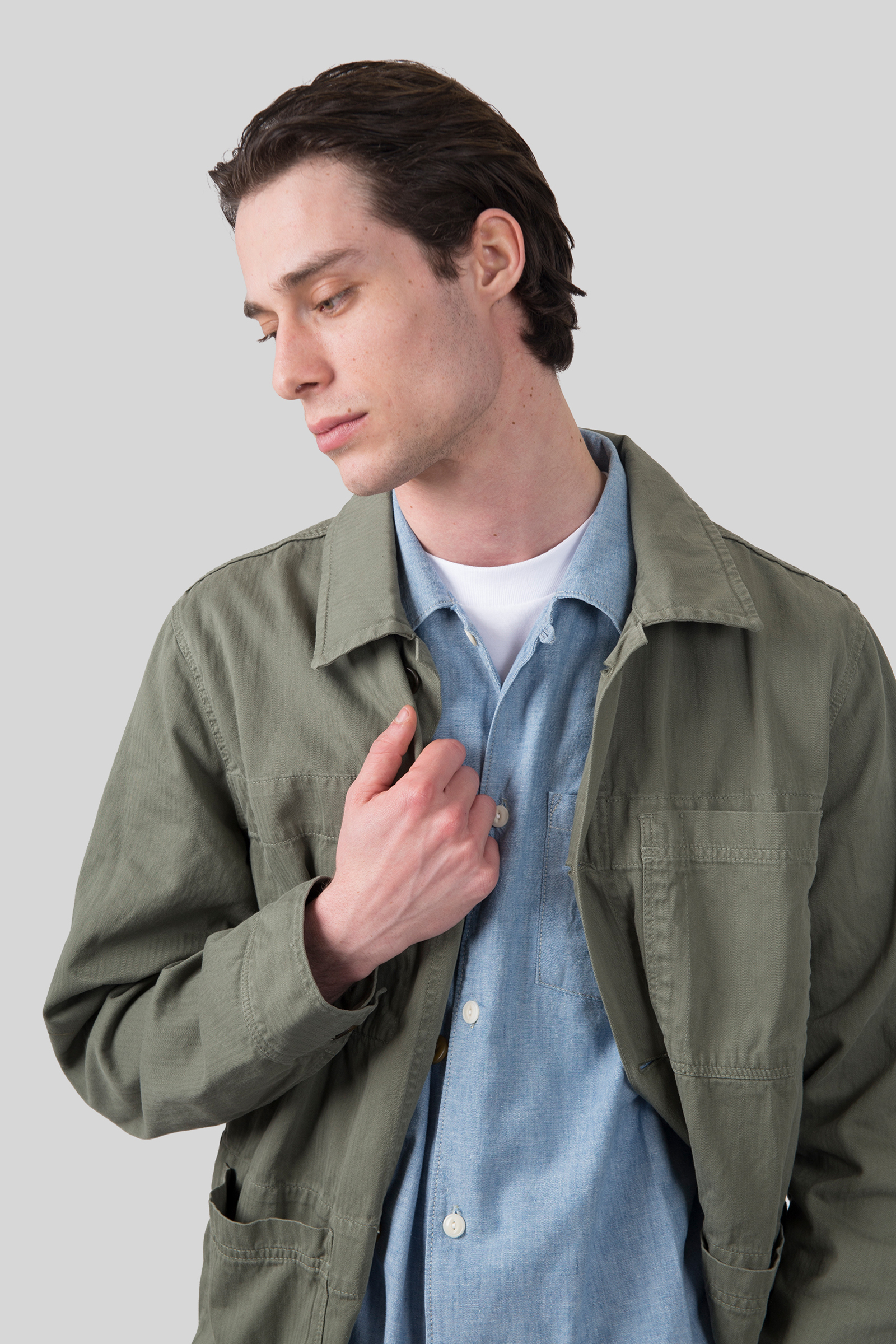 sebago Sebago Overshirt Dorr Herringbone Verde Uomo