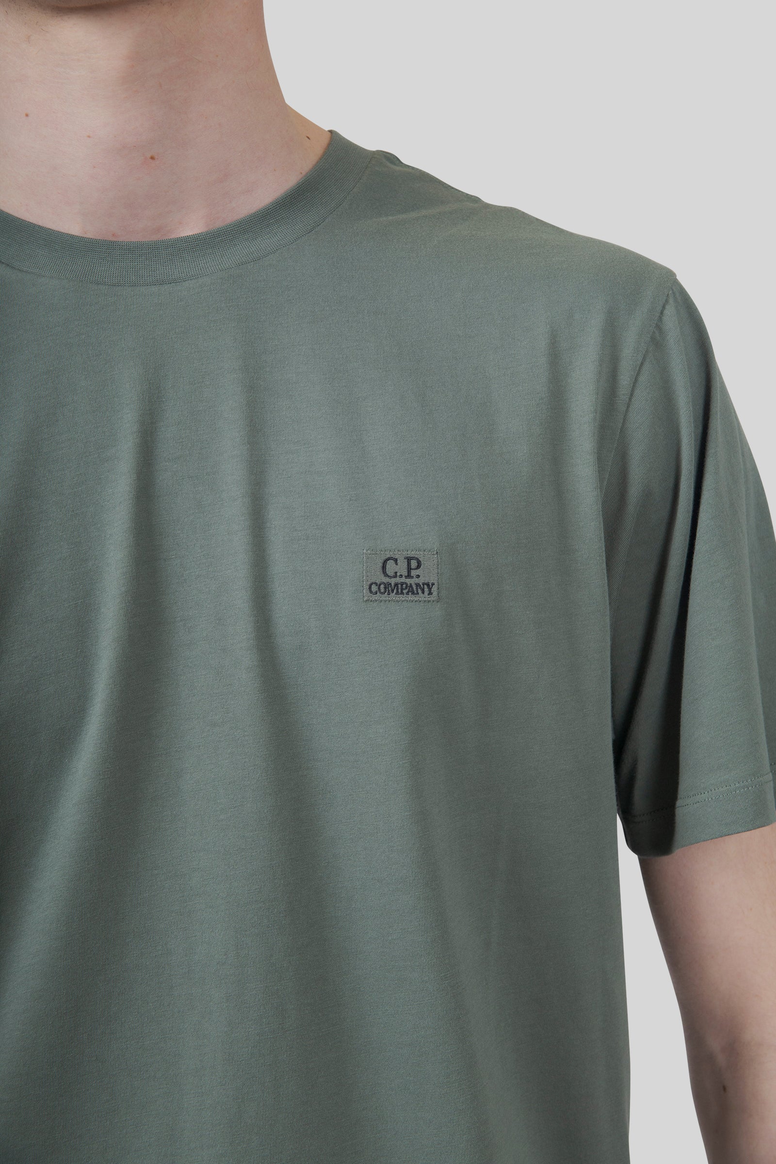 C.P. Company C.p. Company T-shirt 30/1 Jersey Logo Patch Verde Uomo, view 2