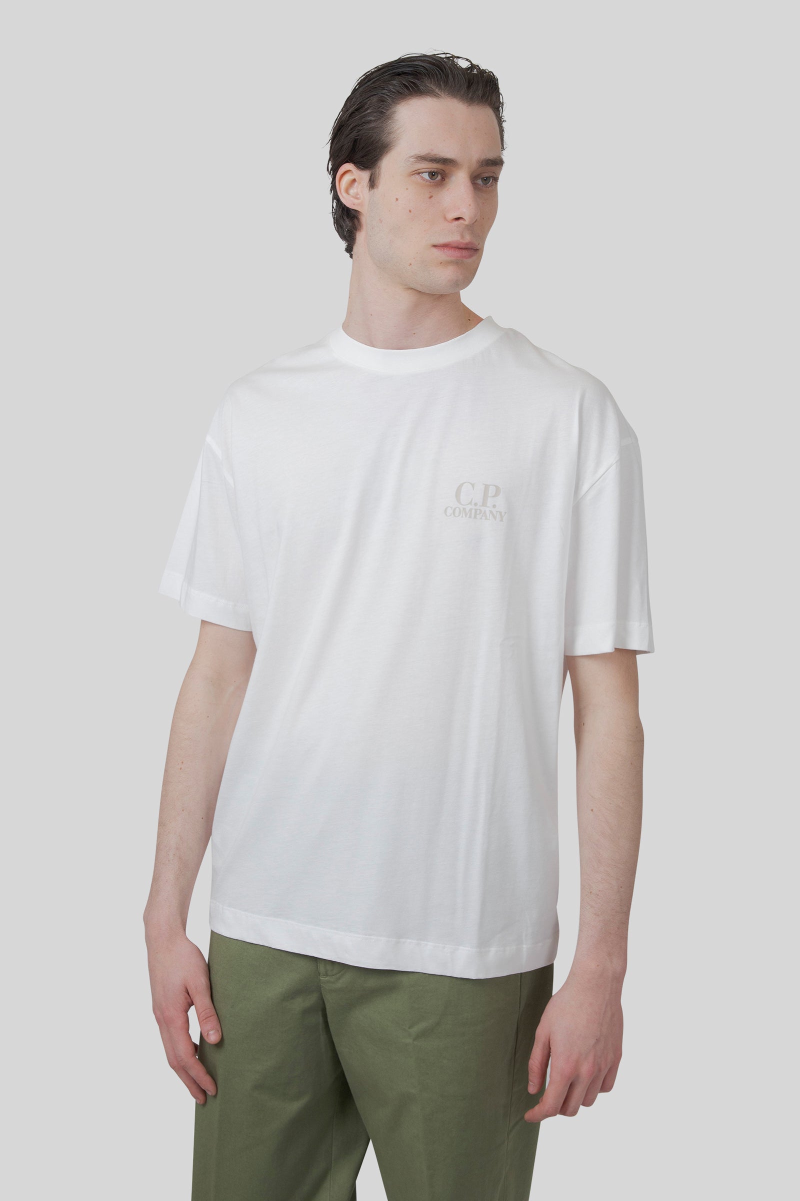 C.P. Company C.p. Company T-shirt 30/1 Jersey Printed Graphics Bianco Off Uomo