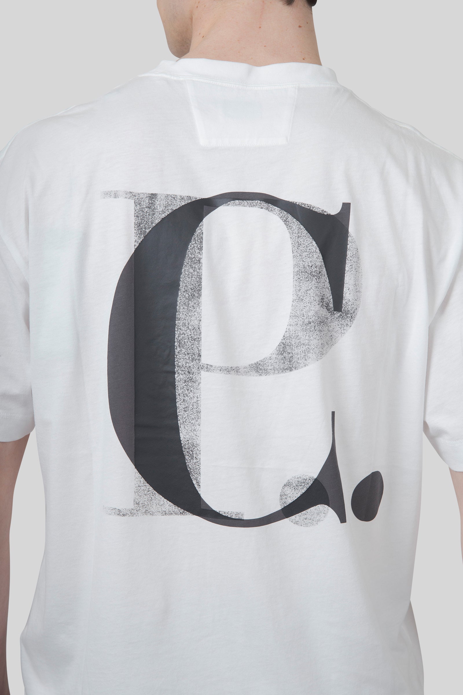 C.P. Company C.p. Company T-shirt 30/1 Jersey Logo Bianco Off Uomo, view 2