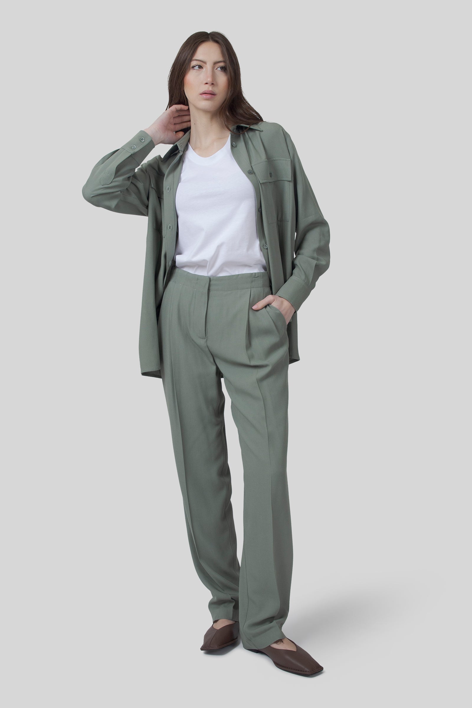 semicouture Semicouture Pantalone Linda Verde Acqua Donna, view 2