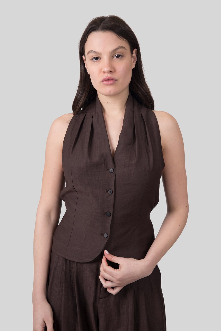 tela Tela Top Cedro Marrone Donna, view 6