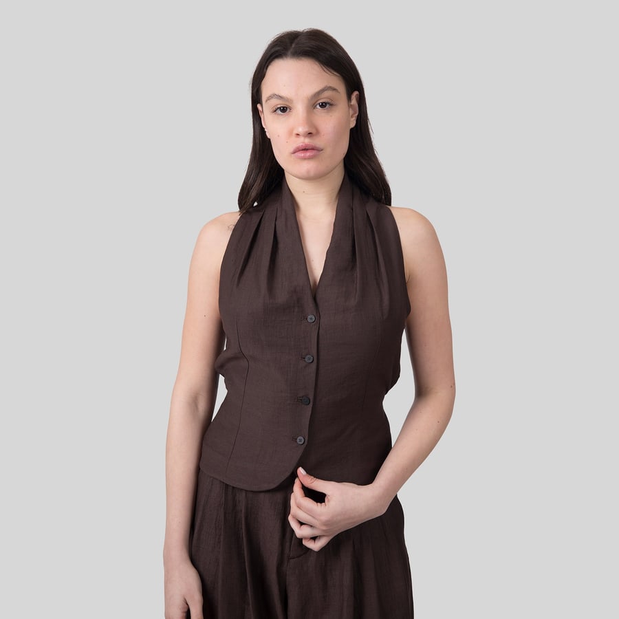tela Tela Top Cedro Marrone Donna, view 7