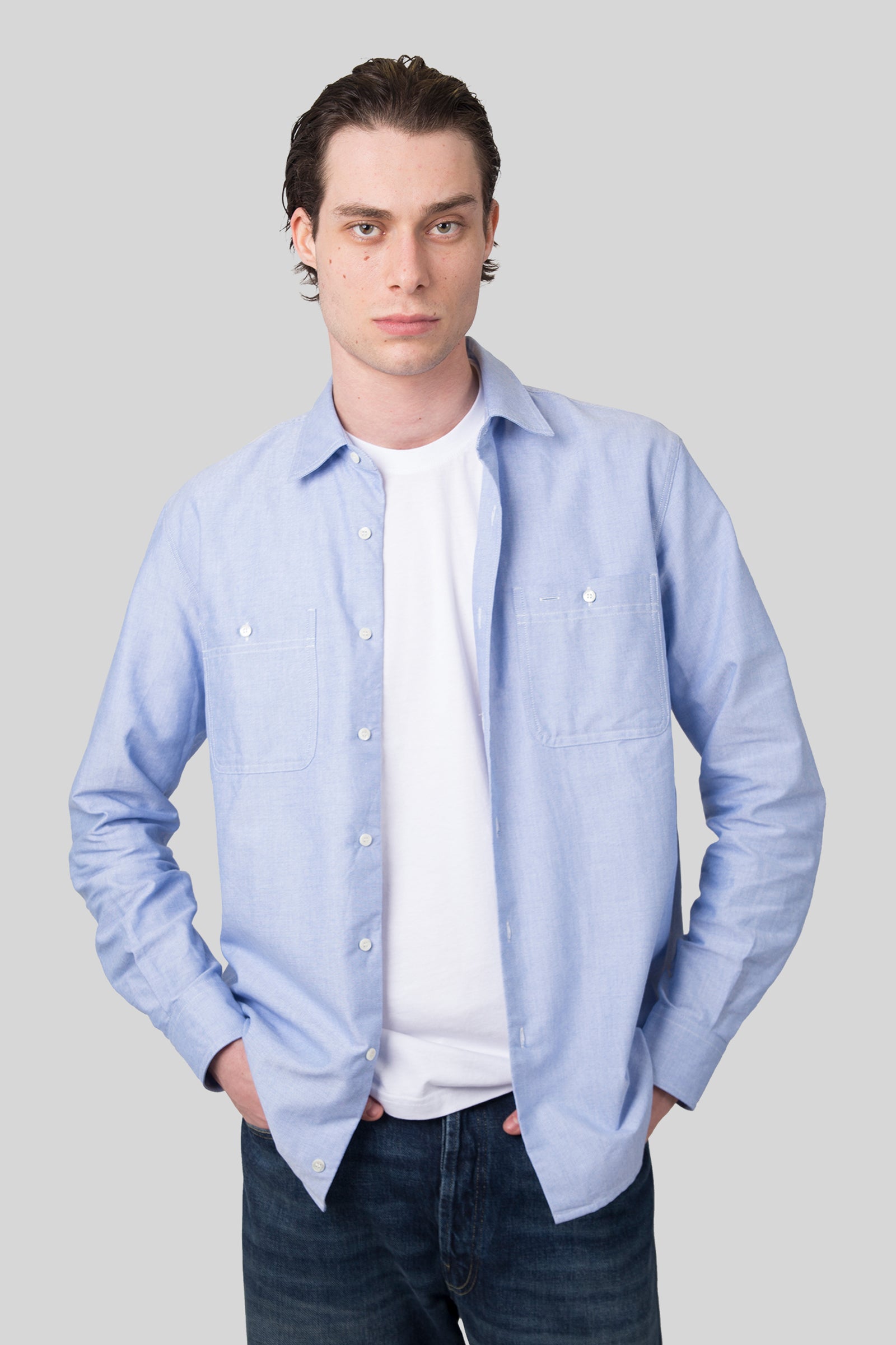 aspesi Aspesi Camicia Da Lavoro New C Slim Chambray Uomo