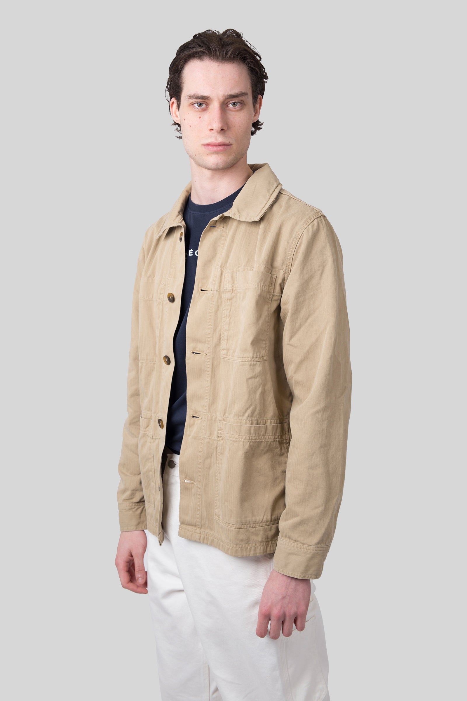 sebago Sebago Overshirt Dorr Herringbone Beige Uomo