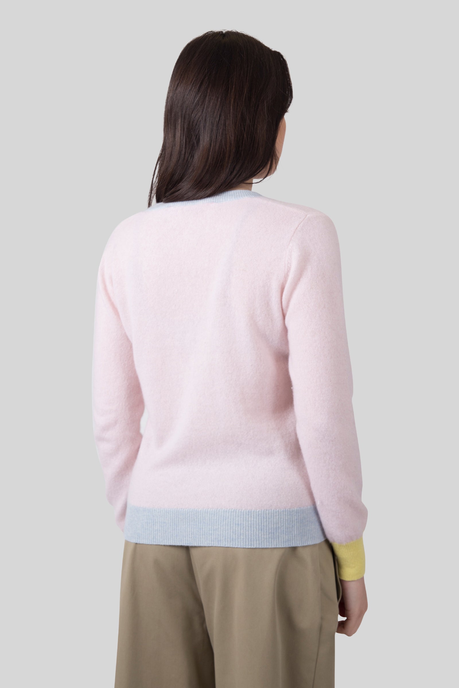 absolut cashmere Absolut Cashmere Maglia Scollo V Isla Rosa Chiaro Donna, view 2