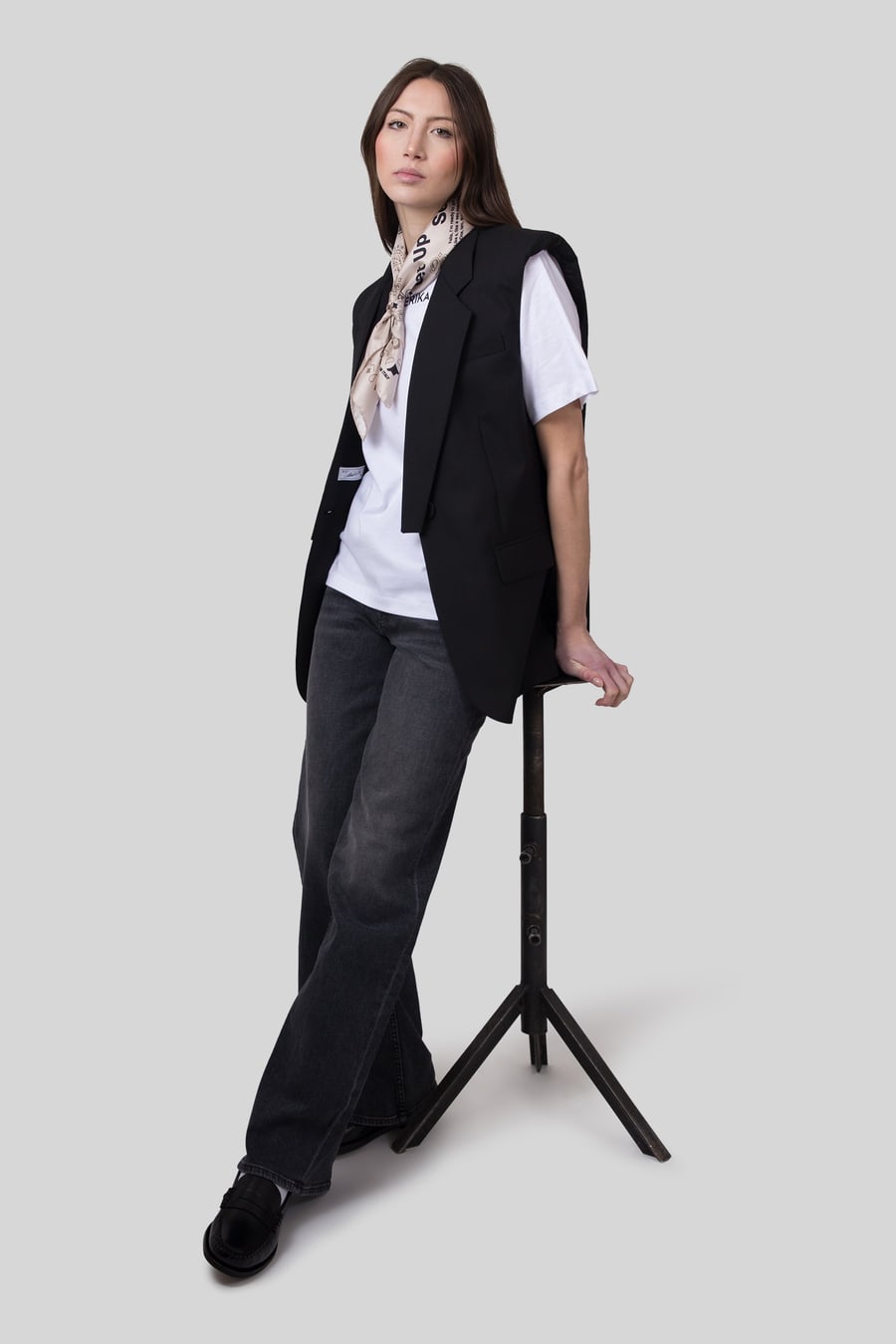 erika cavallini Erika Cavallini Gilet Ivo Nero Donna, view 2