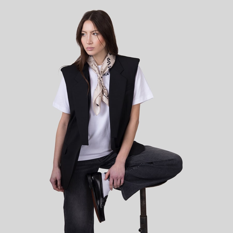 erika cavallini Erika Cavallini Gilet Ivo Nero Donna, view 8