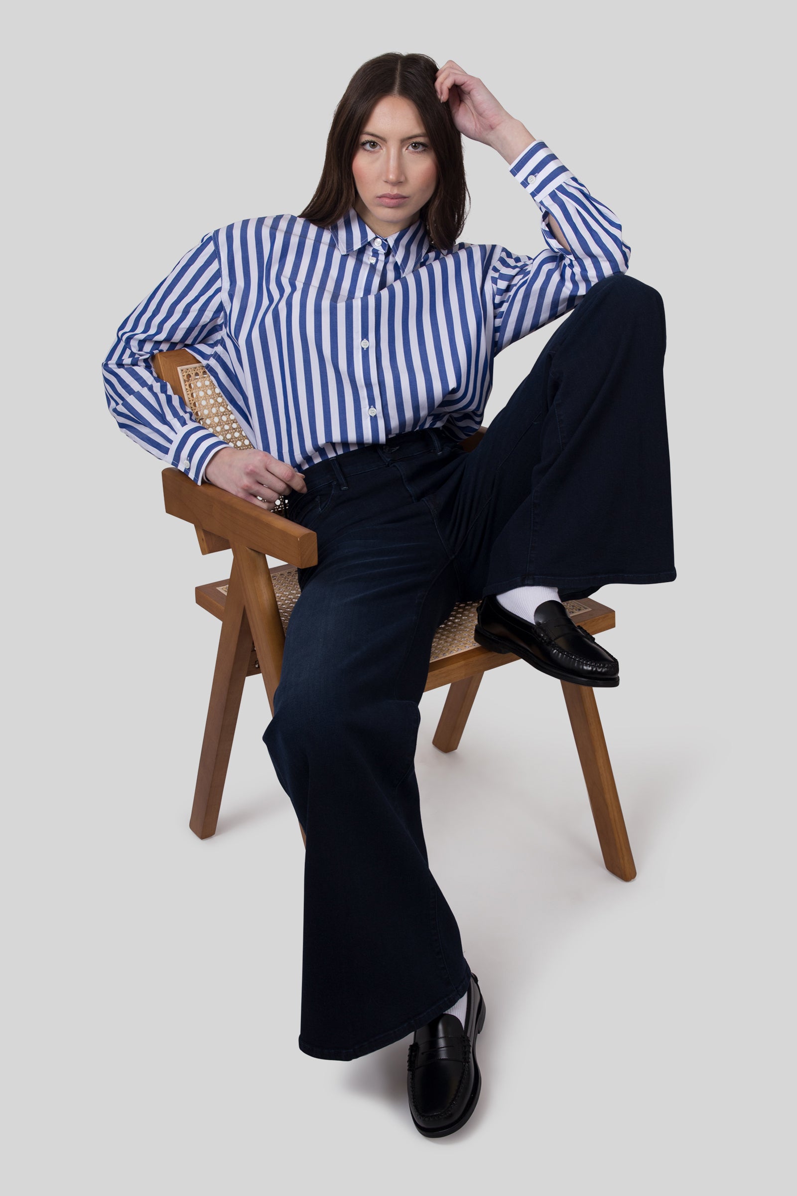 department five Department Five Camicia Over Sister Bianco/blu/rosso Donna