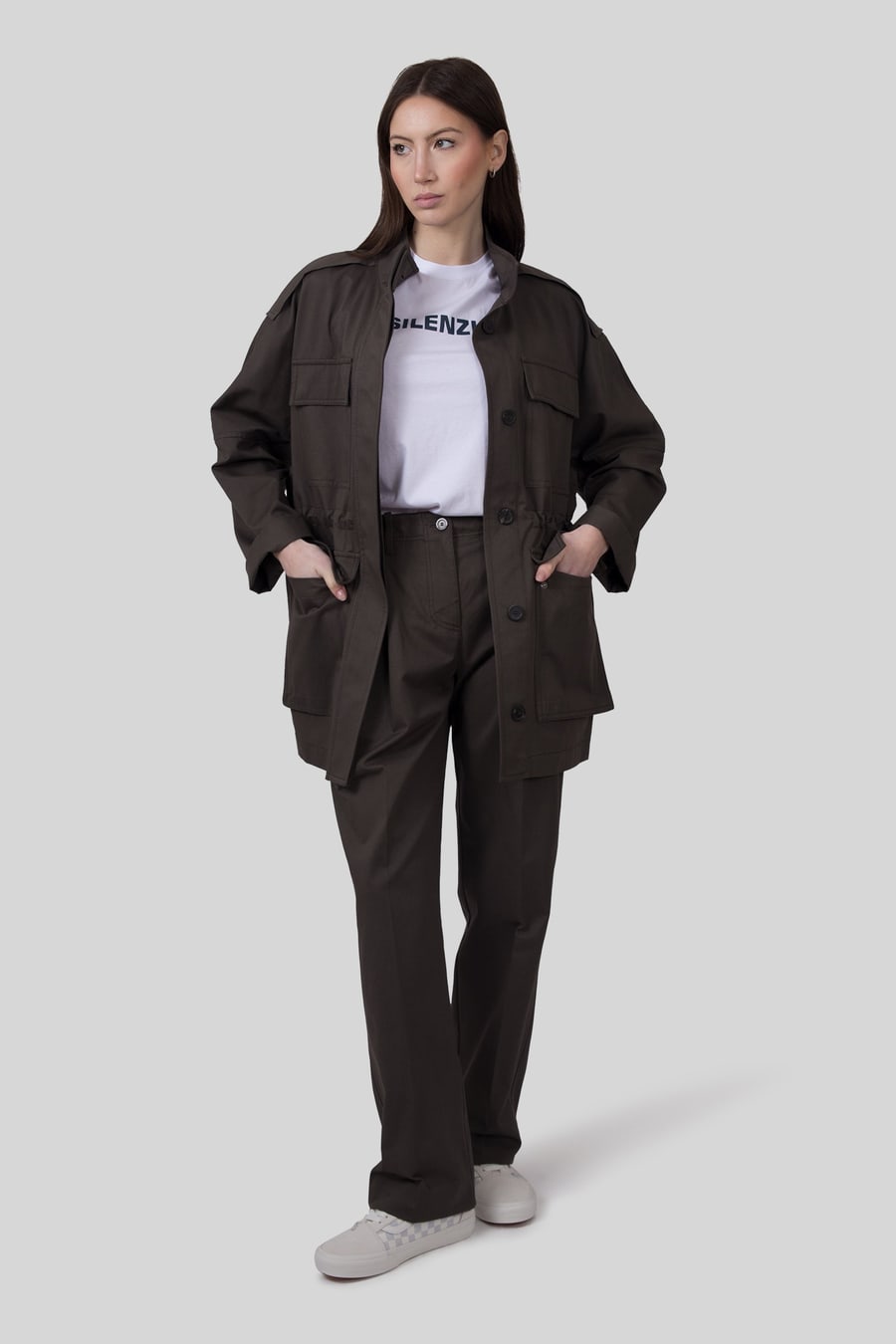 semicouture Semicouture Pantalone Sofia Verde Militare Donna, view 7