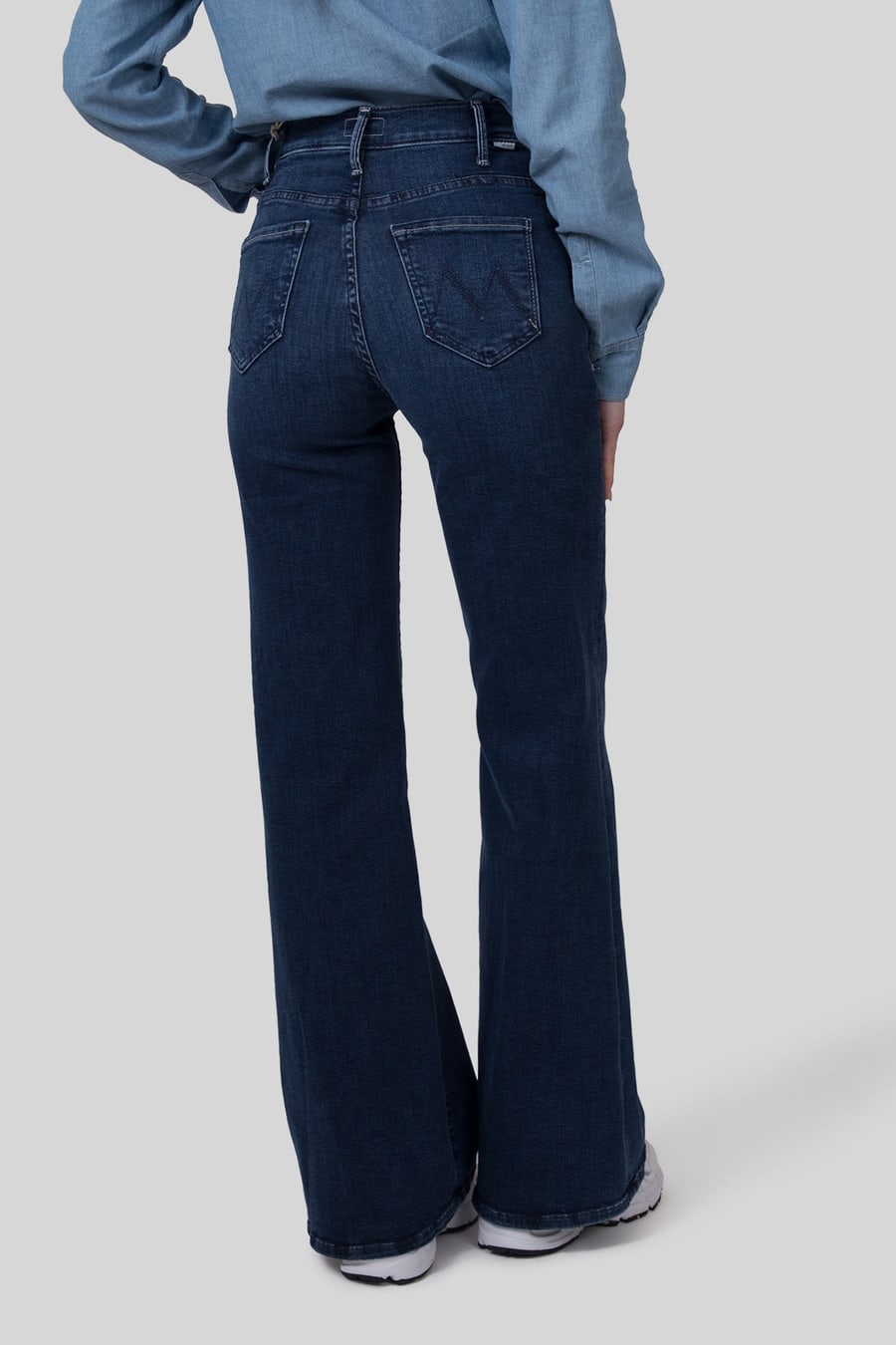 mother Mother Jeans The Hustler Roller Sneak Blu Medio Donna, view 5