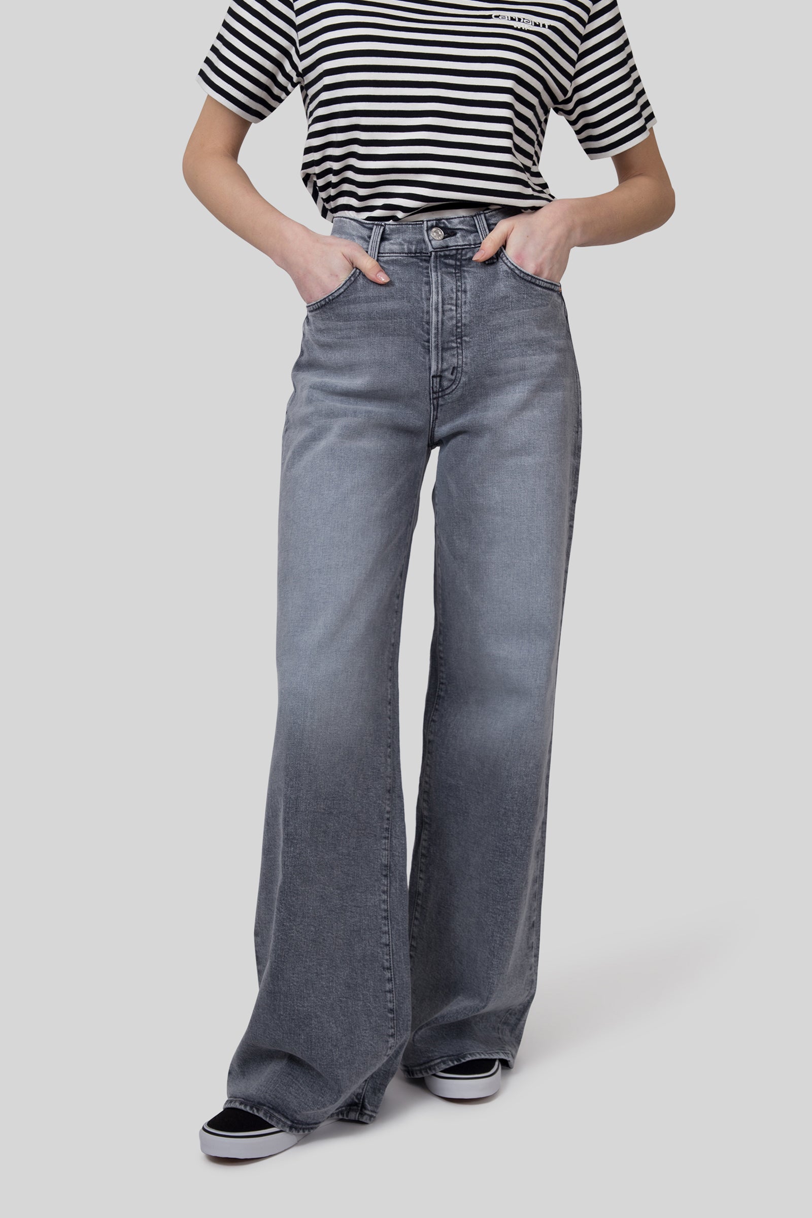 mother Mother Jeans The Ditcher Roller Sneak Grigio Chiaro Donna