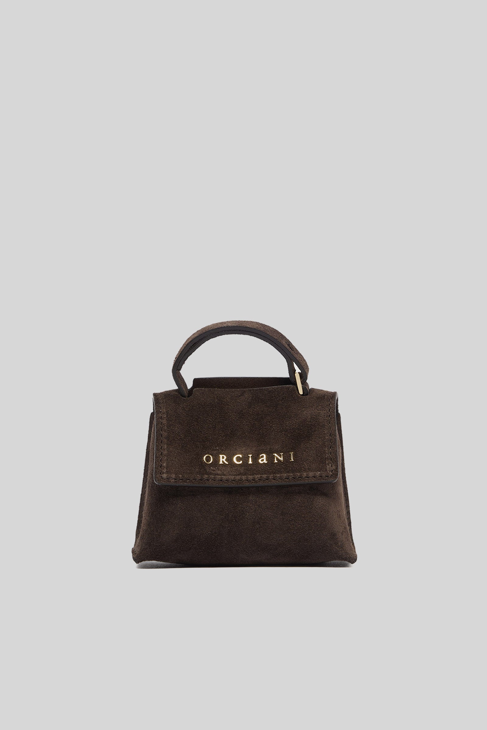 orciani Orciani Charm Mini Sveva Peach In Suede Testa Di Moro Donna