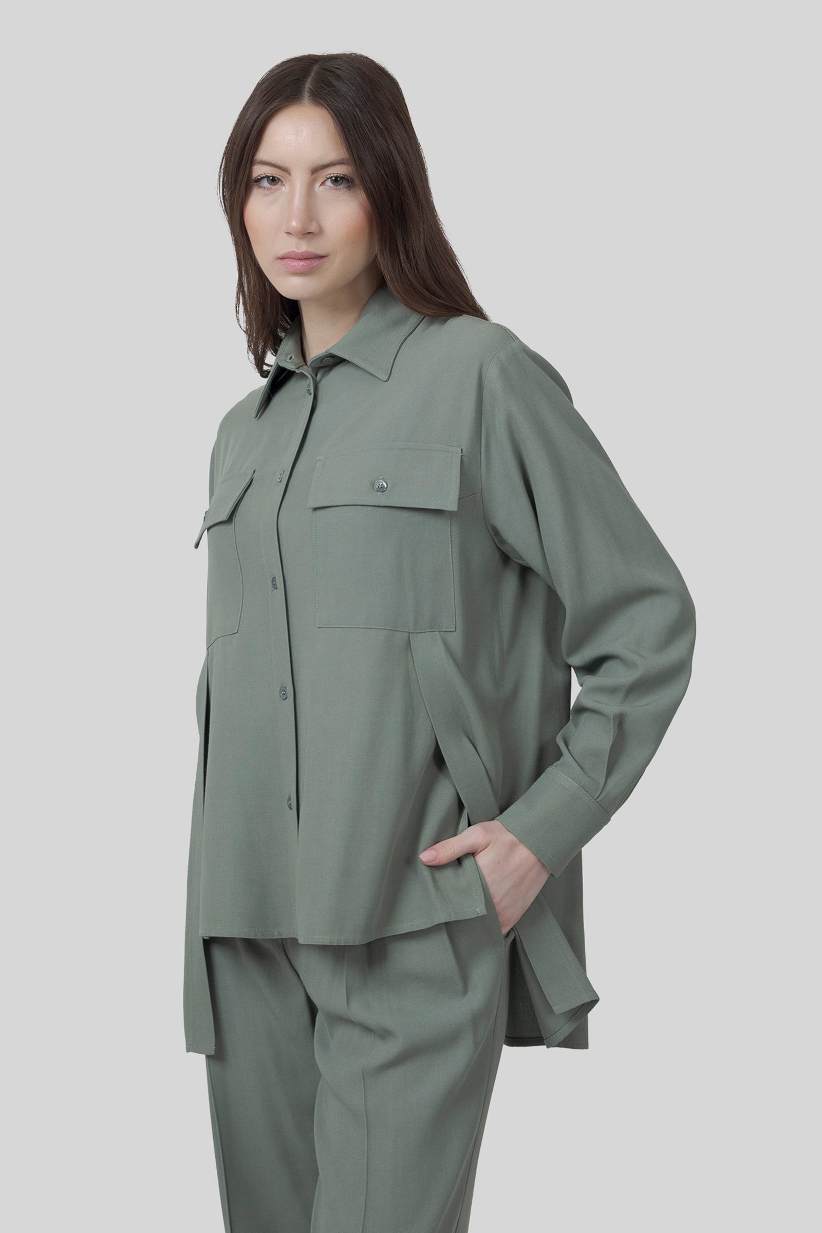 semicouture Semicouture Camicia Guadalupe Verde Salvia Donna
