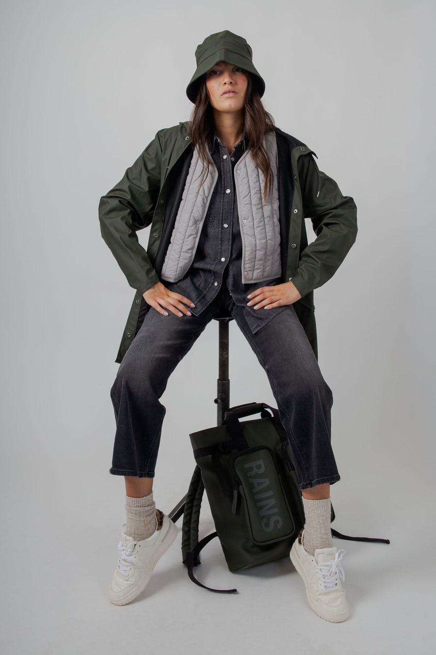 rains Rains Jacket Verde Donna, view 2