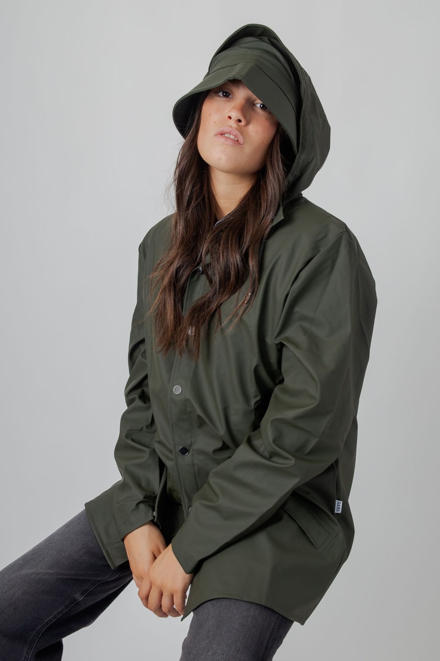rains Rains Jacket Verde Donna, view 3