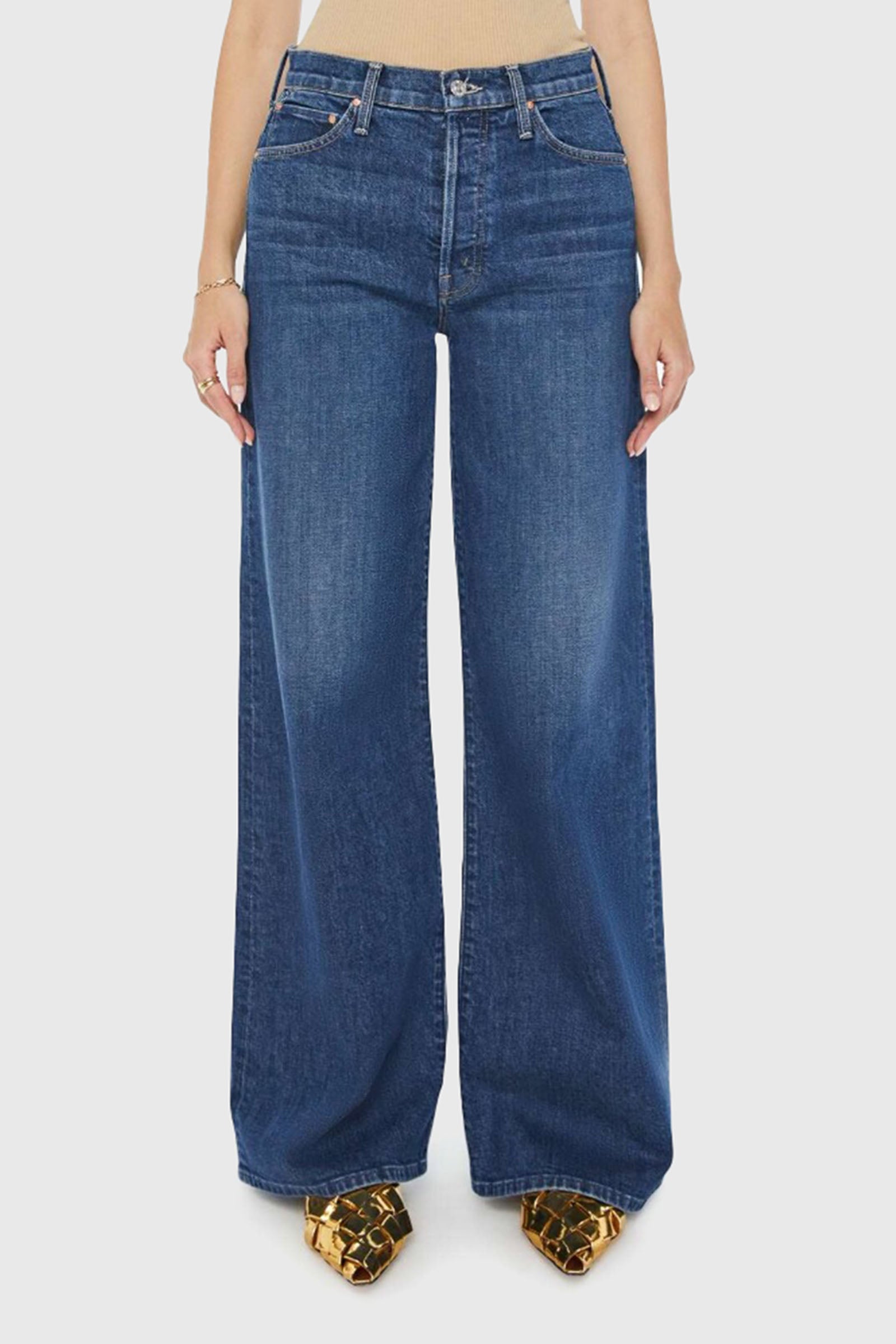 mother Mother Jeans The Ditcher Roller Sneak Superior Blu Medio Donna