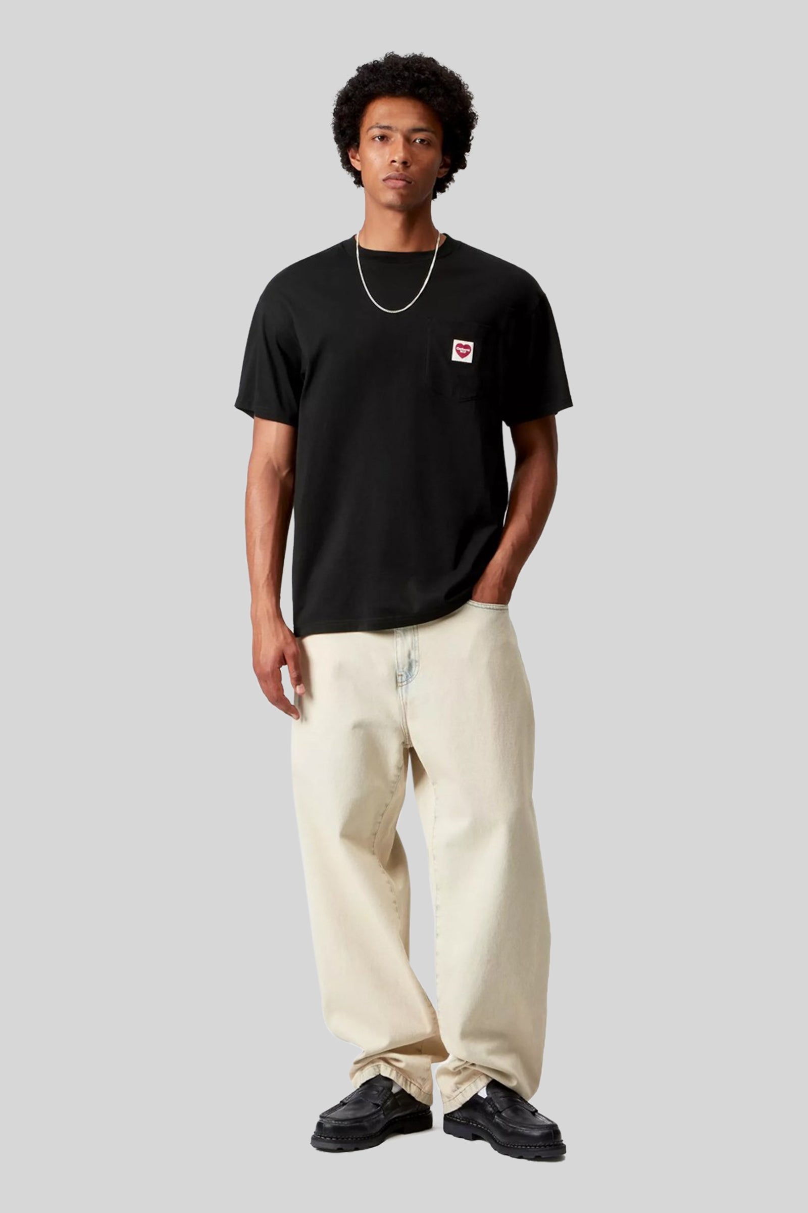 Carhartt WIP Carhartt Wip T-shirt Pocket Heart Nero Uomo, view 2