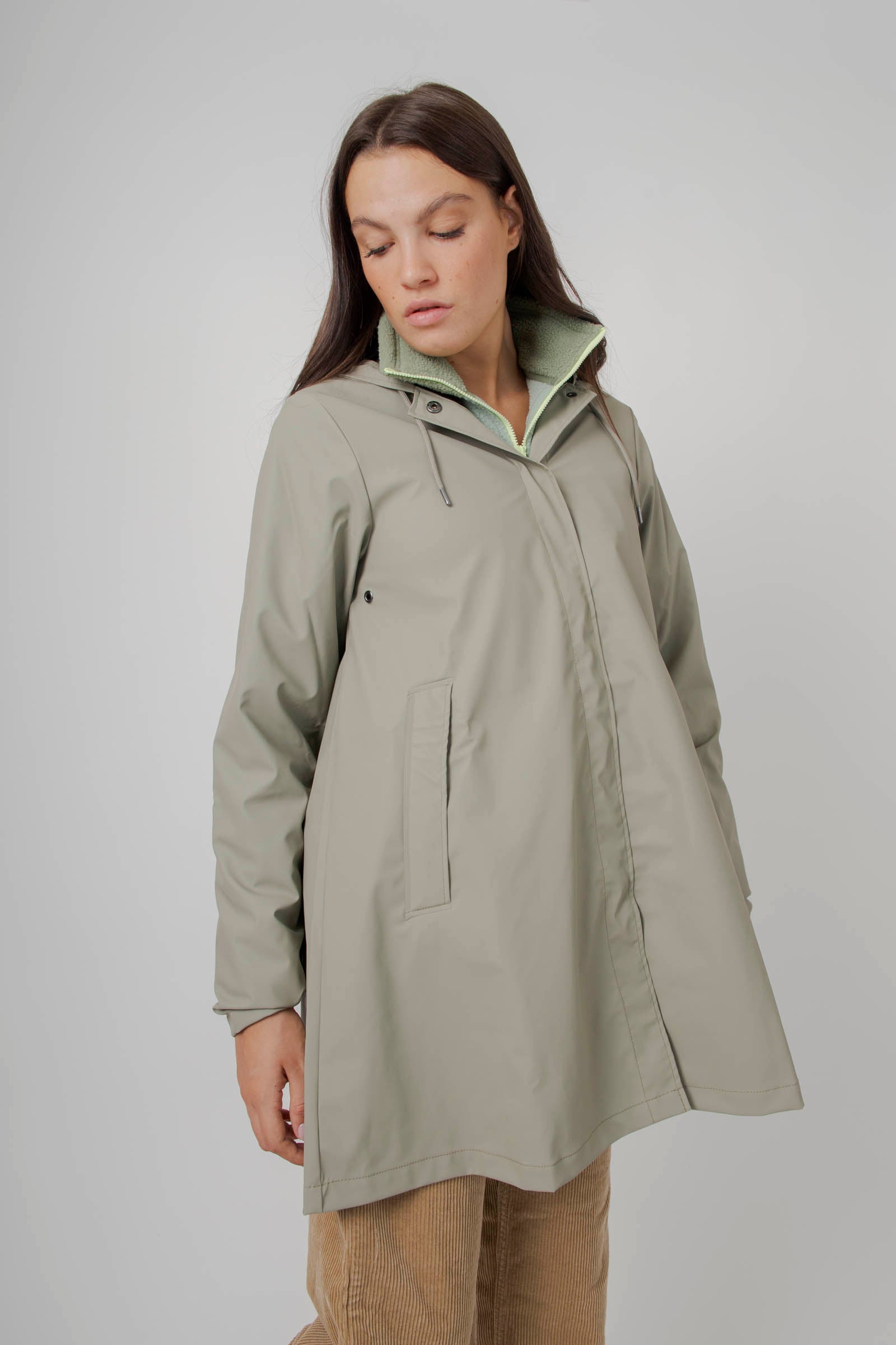 rains Rains A-line Jacket Verde Chiaro Donna